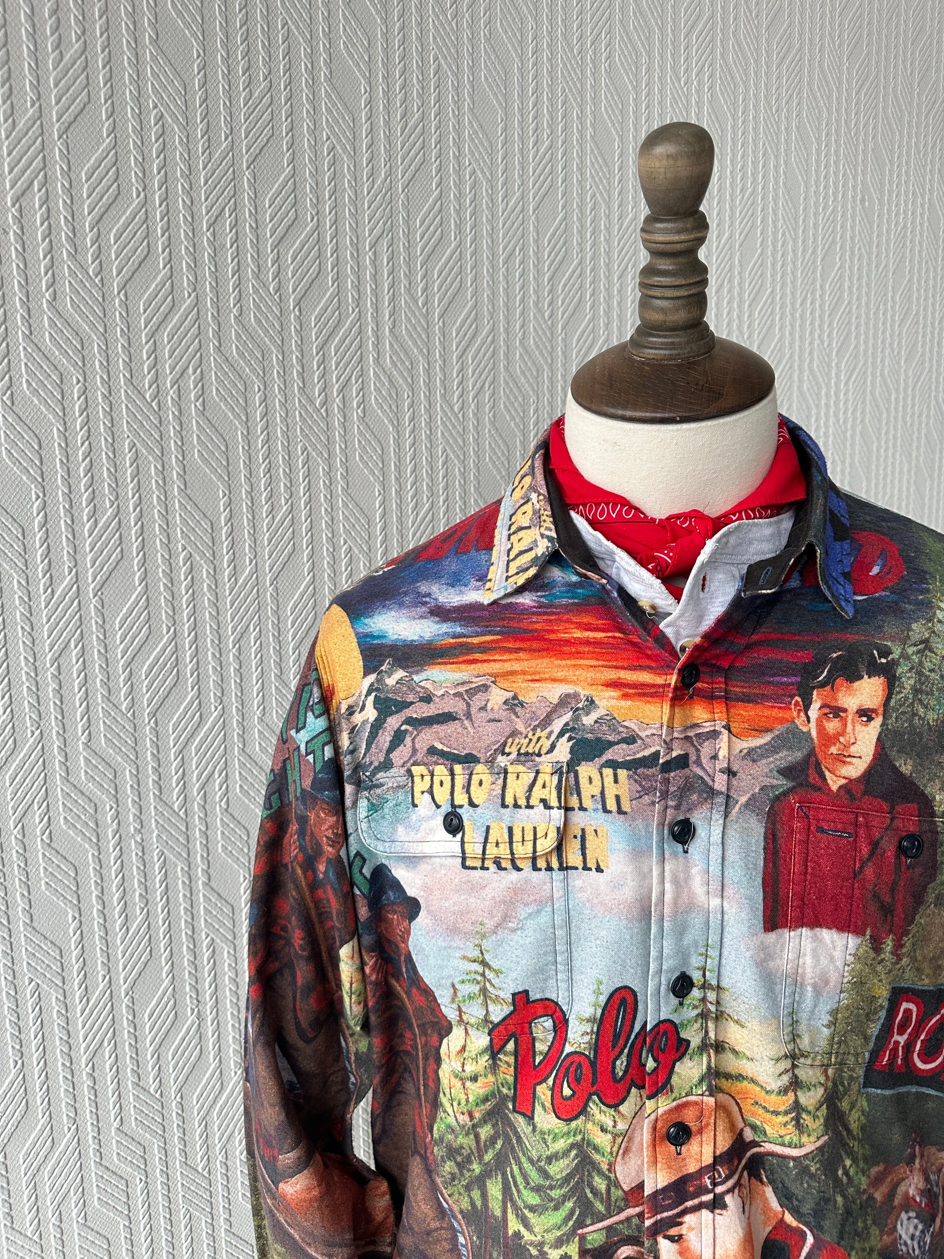 Ralph Lauren Polo Country Expedition All Over Print Graphic Shirt - Large