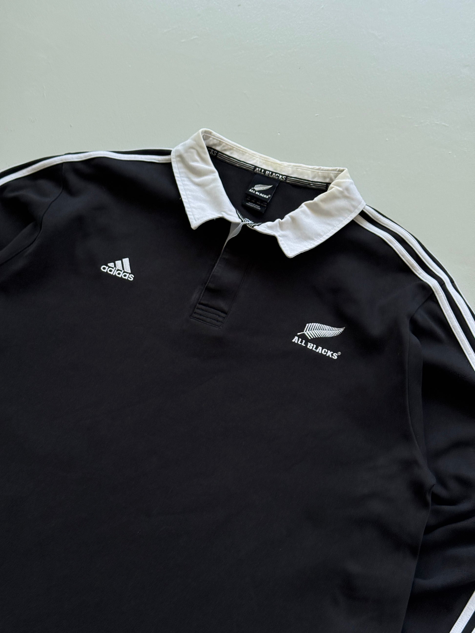 Adidas All Blacks New Zealand Rugby 00's Vintage Jersey Polo Shirt - XL