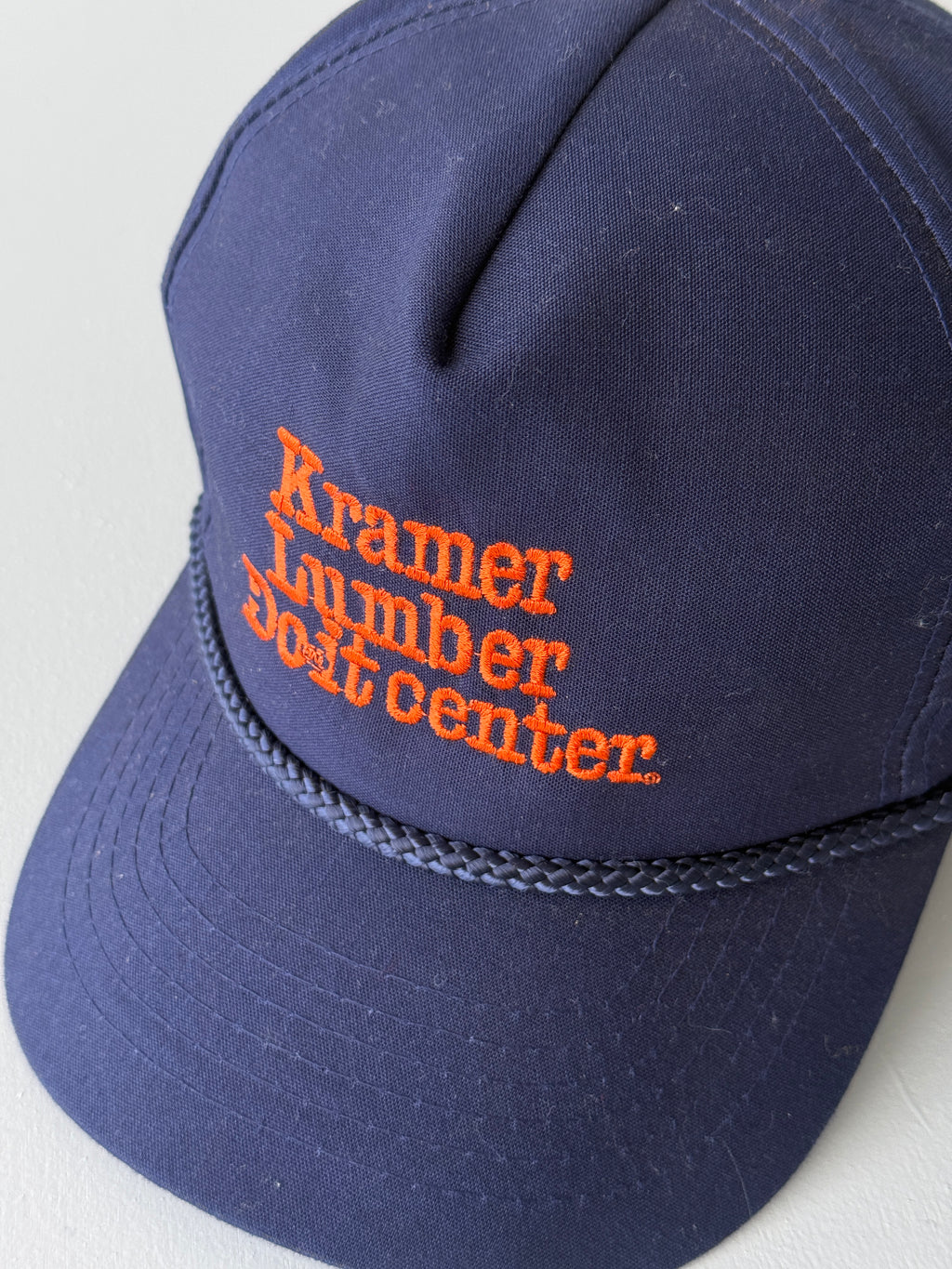Navy Kramer Lumber 90's Vintage SnapBack Trucker Cap