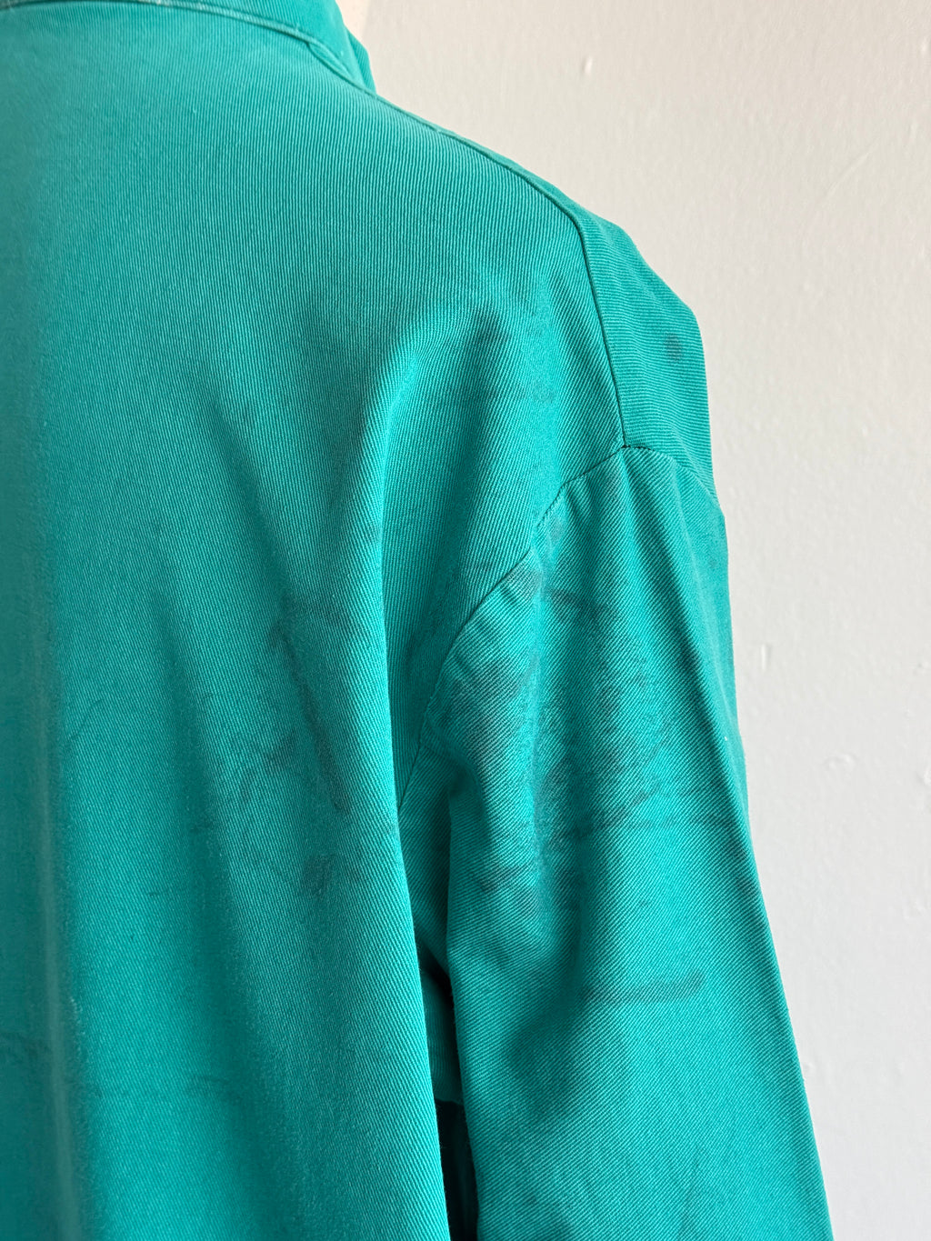 Turquoise French 1970's Vintage Workwear Chore Jacket CH485 - Medium