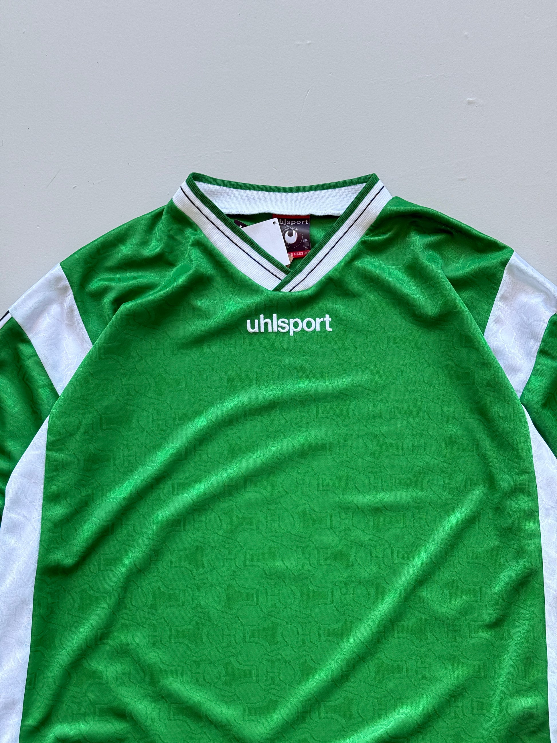 Uhlsport Green Long Sleeve 90's Vintage Goalkeeper Football Shirt - XL