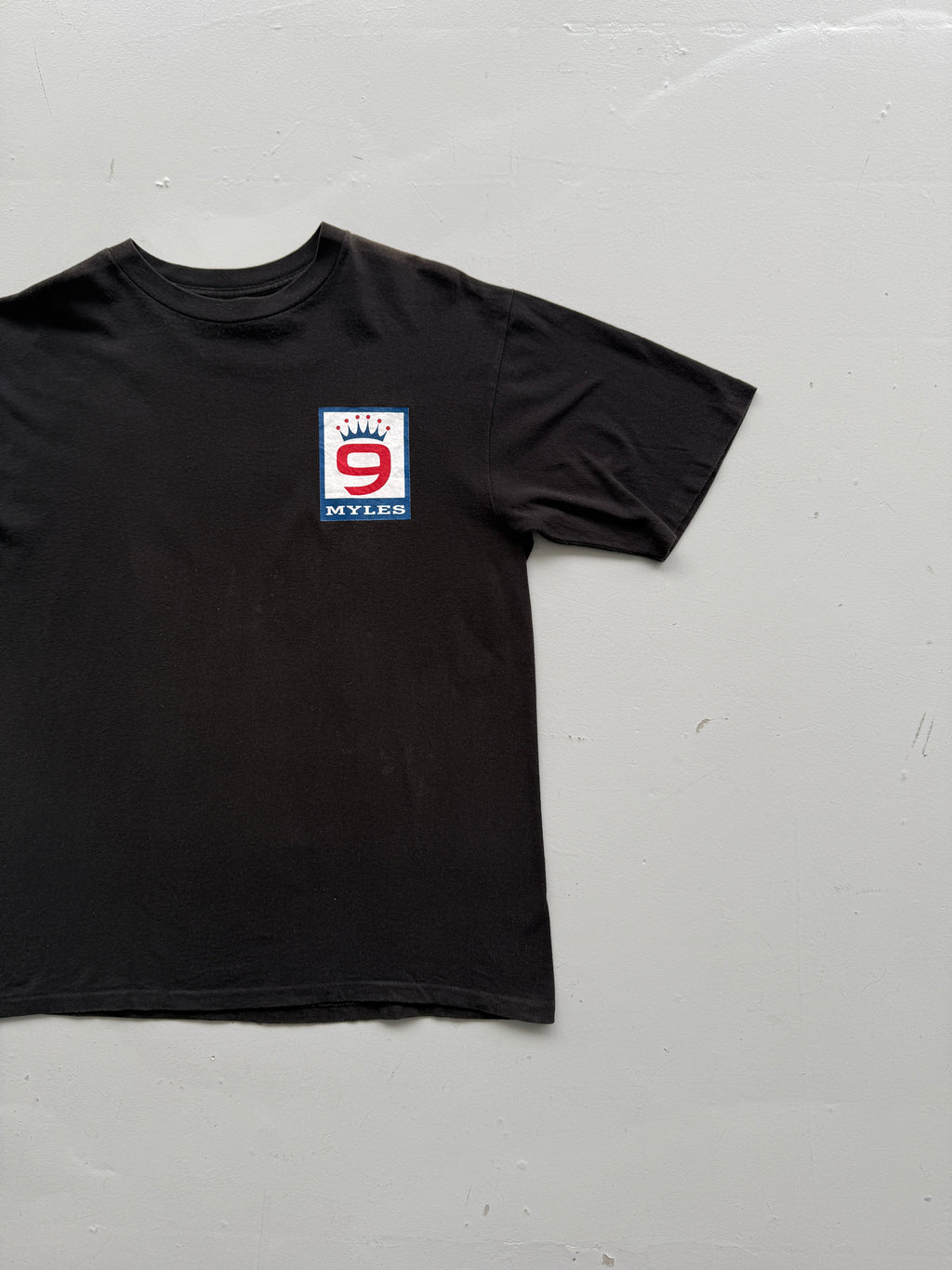 Black Myles 9 90's Vintage Single Stitch Graphic T-Shirt - XL