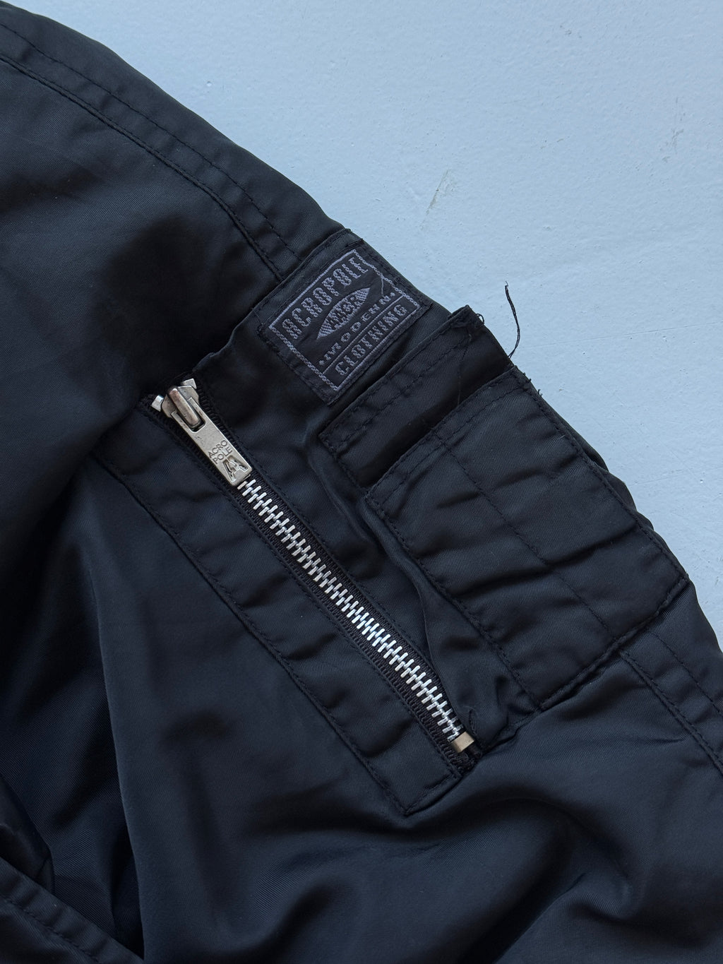 Black Acro Pole 90's Vintage Bomber  Jacket - Medium