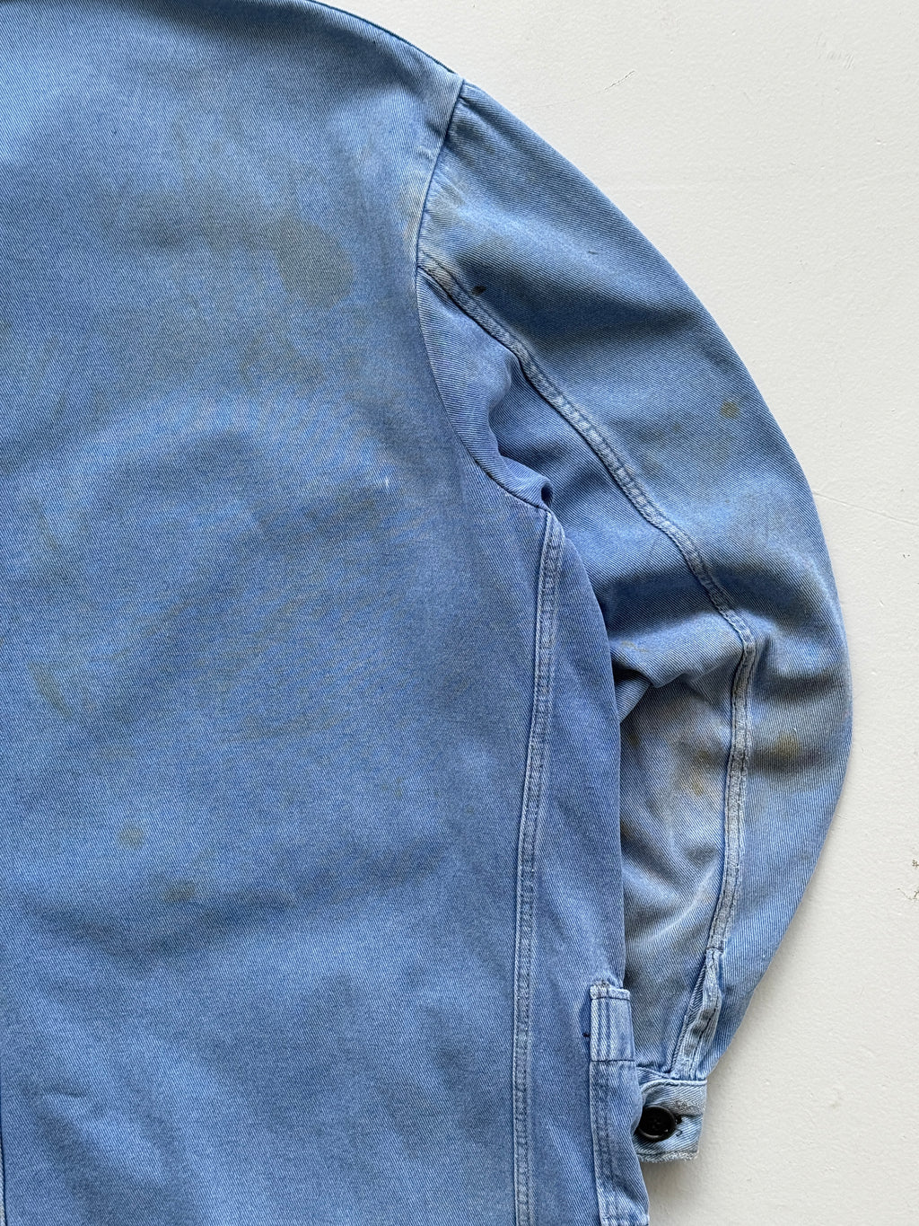 Thrashed Blue French Vintage Workwear Chore Jacket CH372 - Large