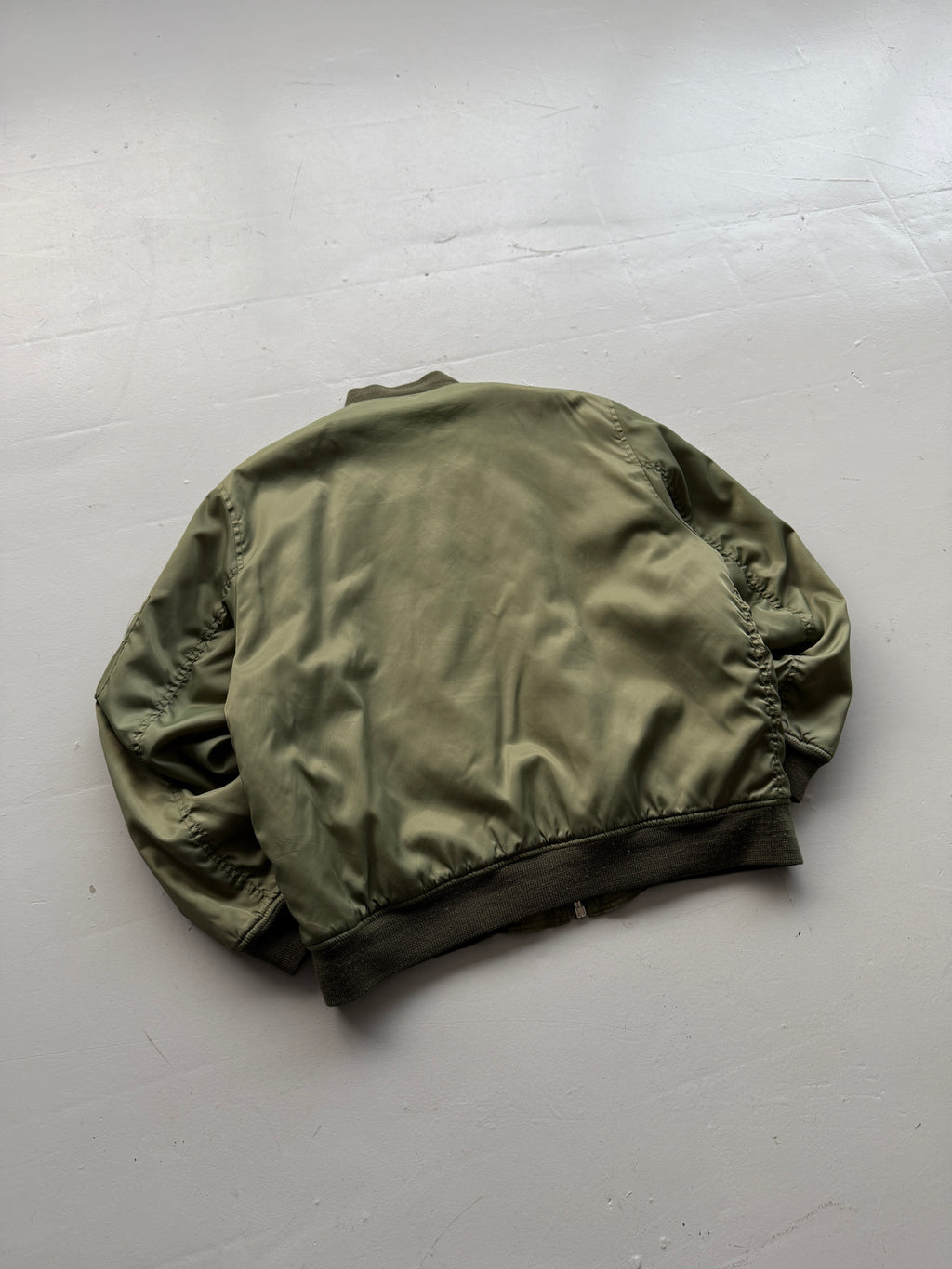 Khaki Green 90’s Vintage Bomber Jacket - Large