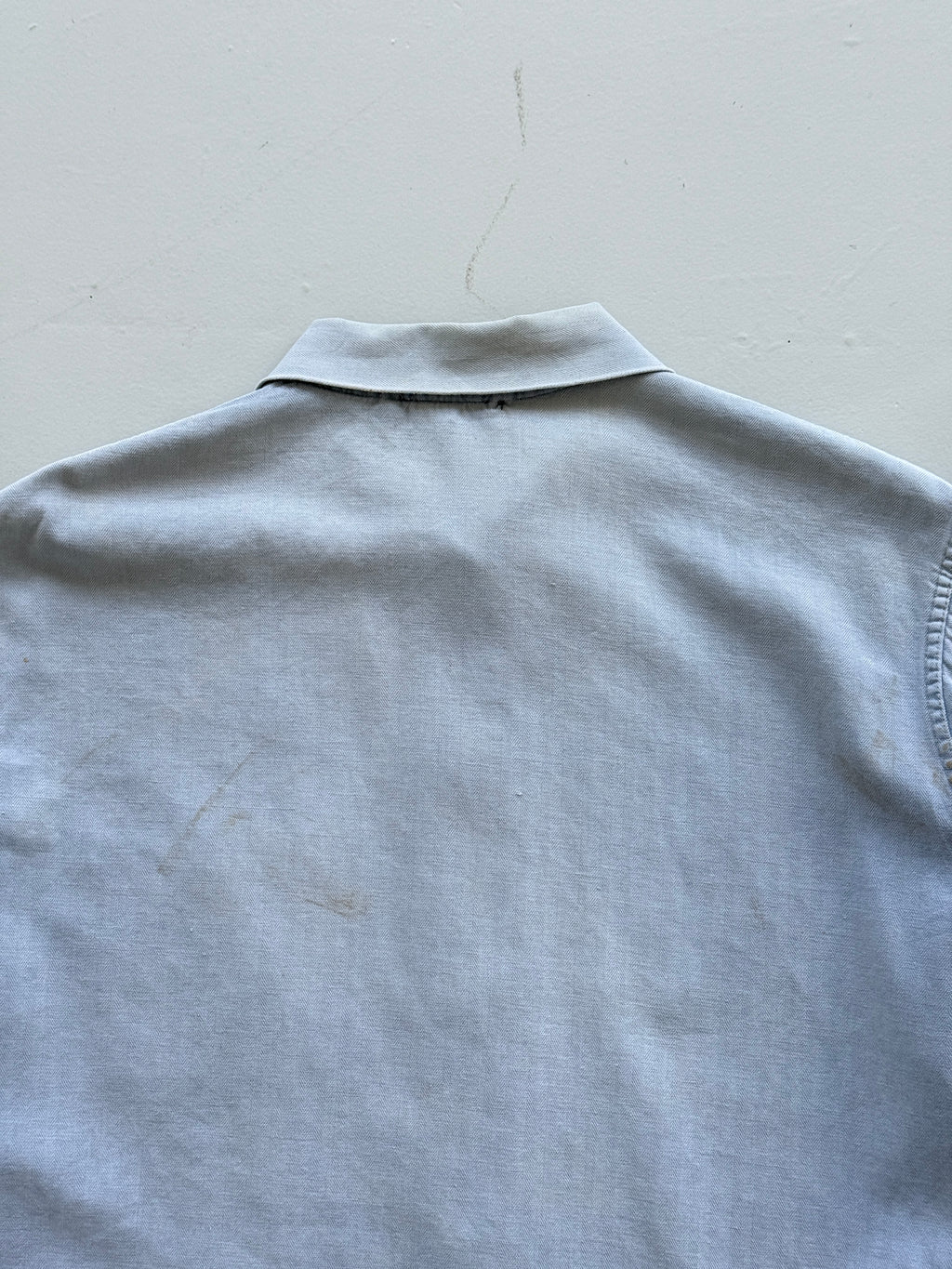 Faded Blue French Herringbone Vintage Workwear Chore Jacket CH367 - Medium