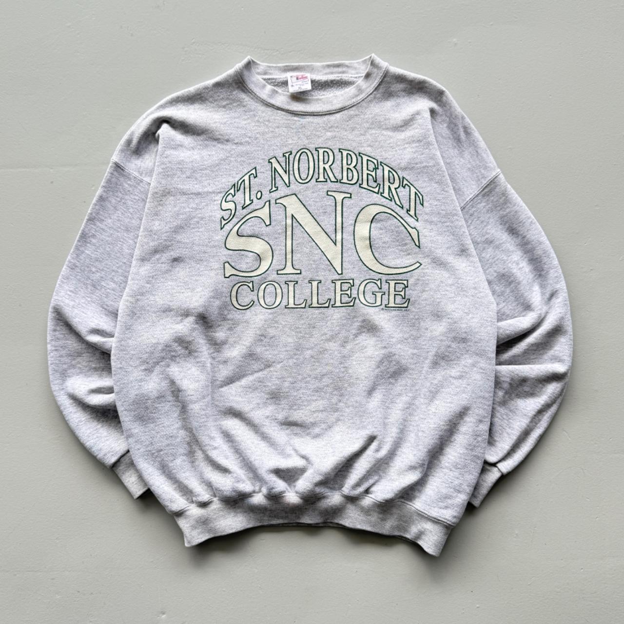 Grey St. Norbert 90’s Vintage Collage Graphic Sweatshirt - XL
