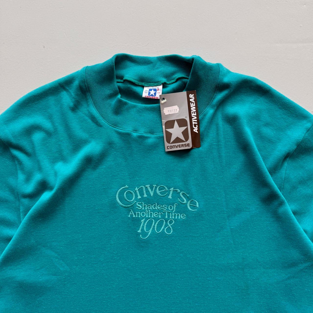 Light Blue Converse 90's Deadstock Graphic Mock Neck Sweatshirt - Large
