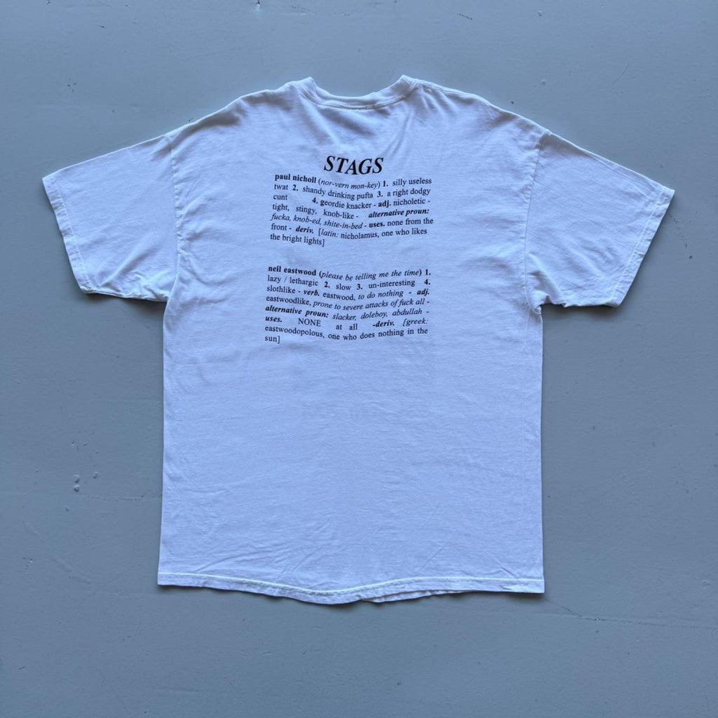 White Newcastle Stag 00s Vintage Graphic T-Shirt - Large