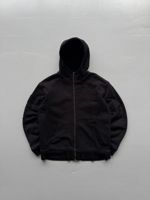 Quiksilver Sherpa Lined Y2K Vintage Zip-Up Hoodie - Large