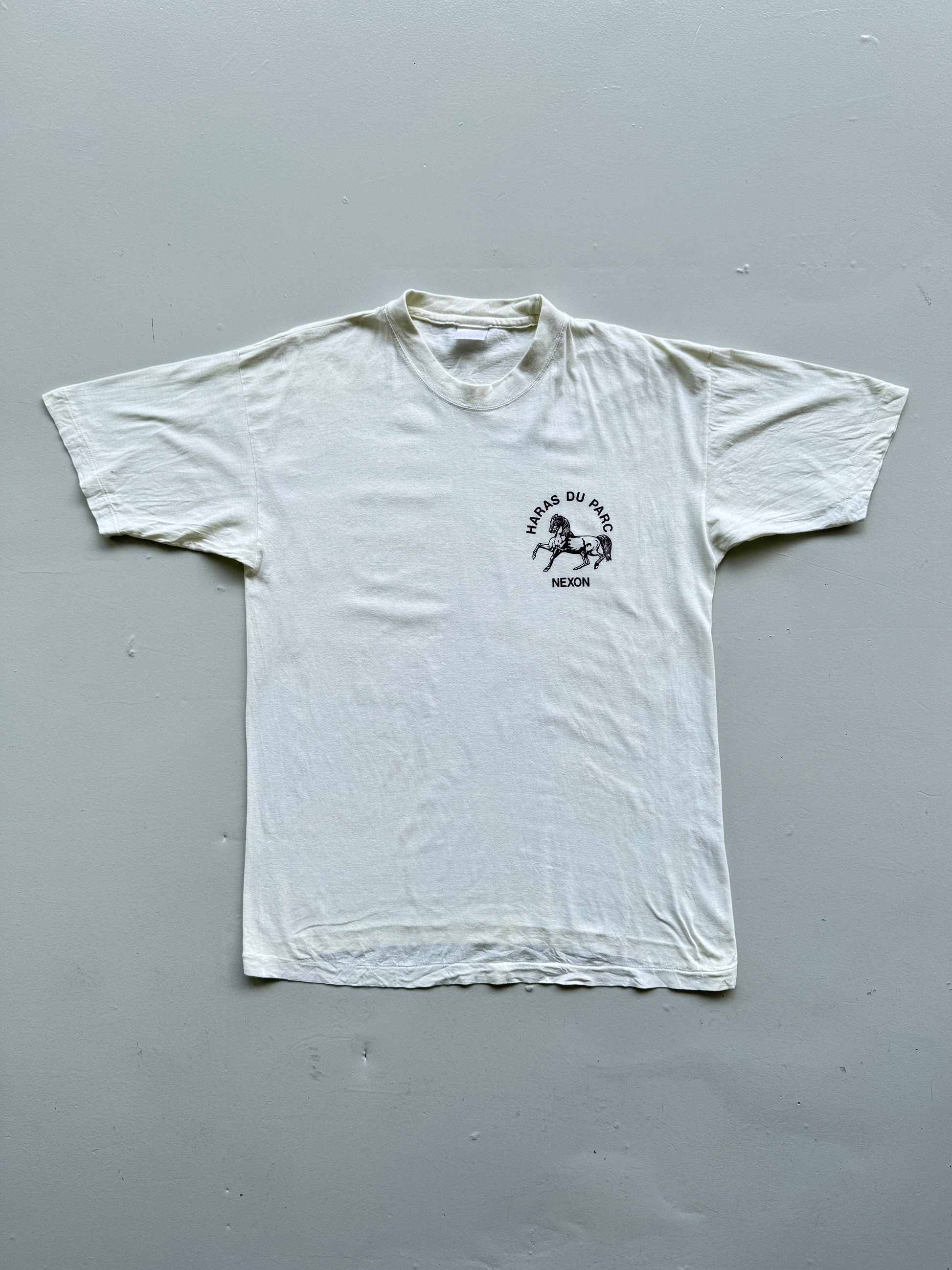 Yellow Haras Du Parc 90's Vintage SingleHorse Graphic T-Shirt - Medium