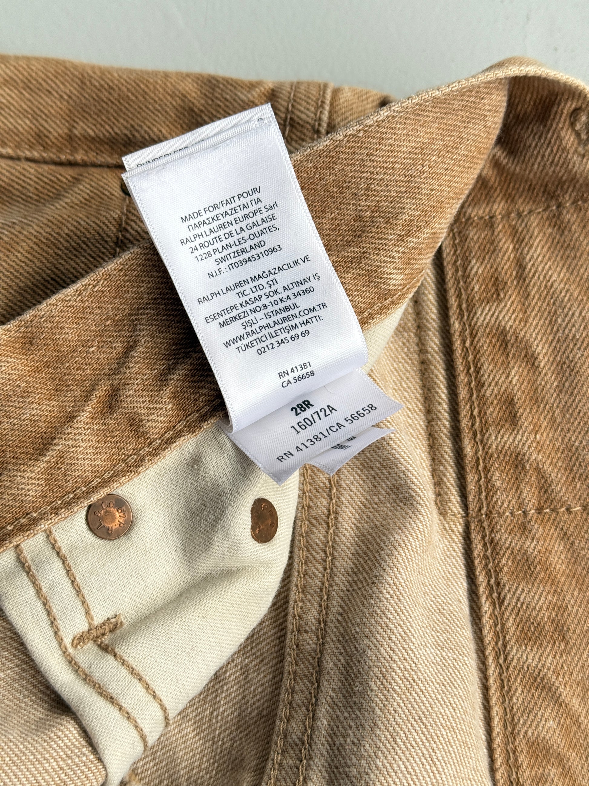 Beige Polo Ralph Lauren Y2K Vintage Jeans - W32 x L26.5