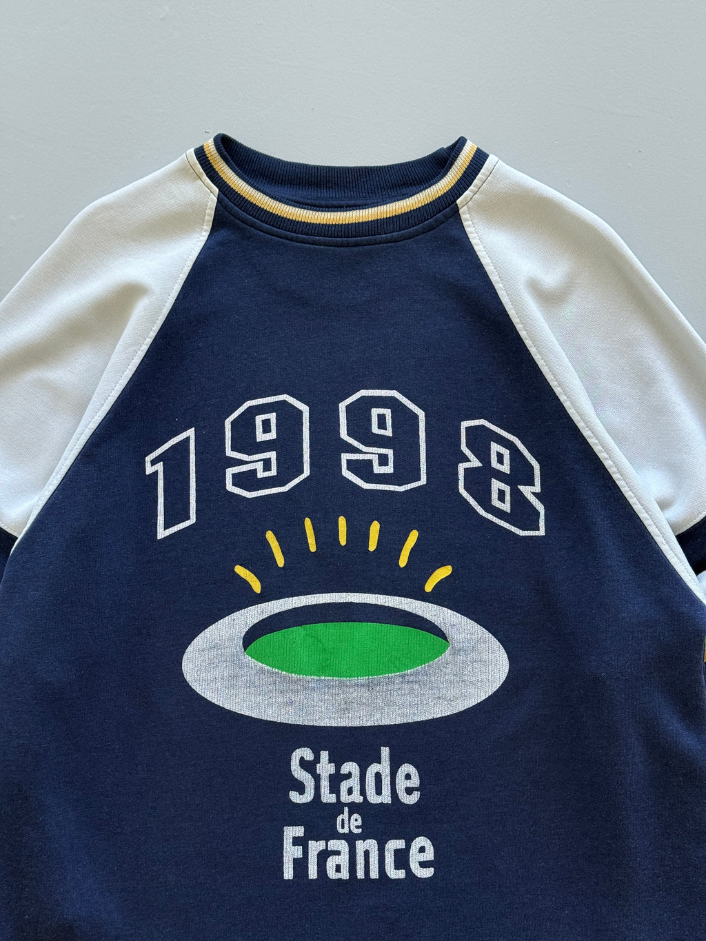Navy Blue Stade de France 90's Vintage Rugby Graphic Sweatshirt Jumper - XL
