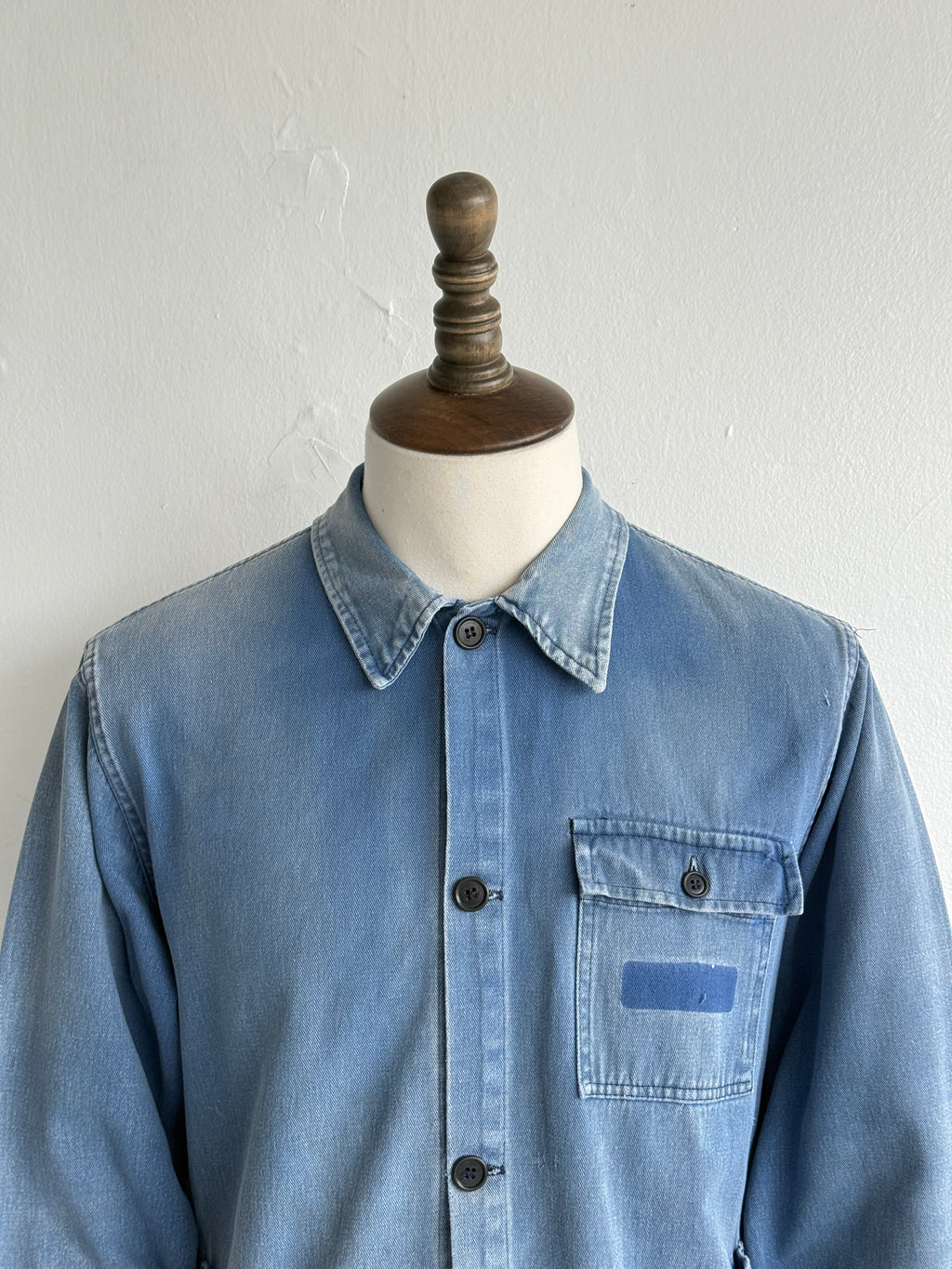 Thrashed Blue French 1960's Vintage Workwear Chore Jacket CH541 - Small