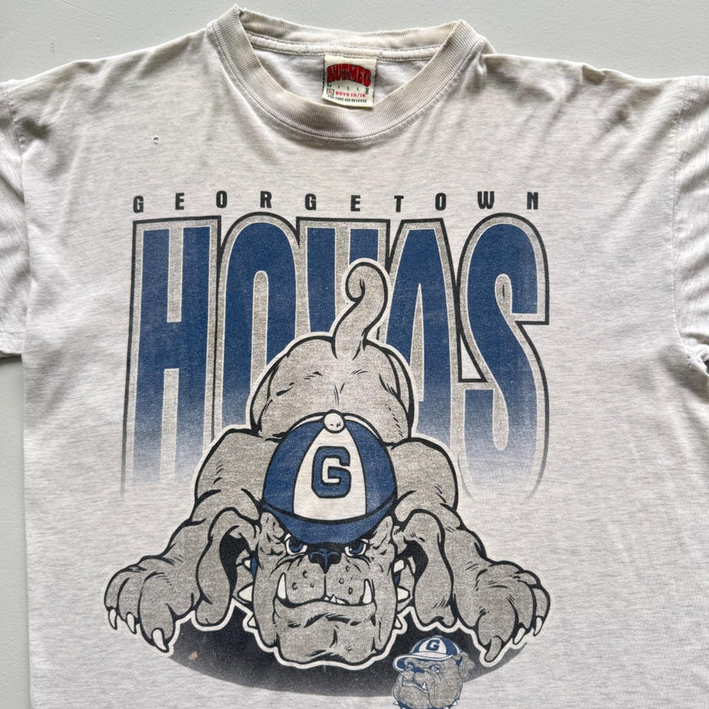 Grey Georgetown Bulldogs 90s Vintage Collage Graphic T-Shirt - Small