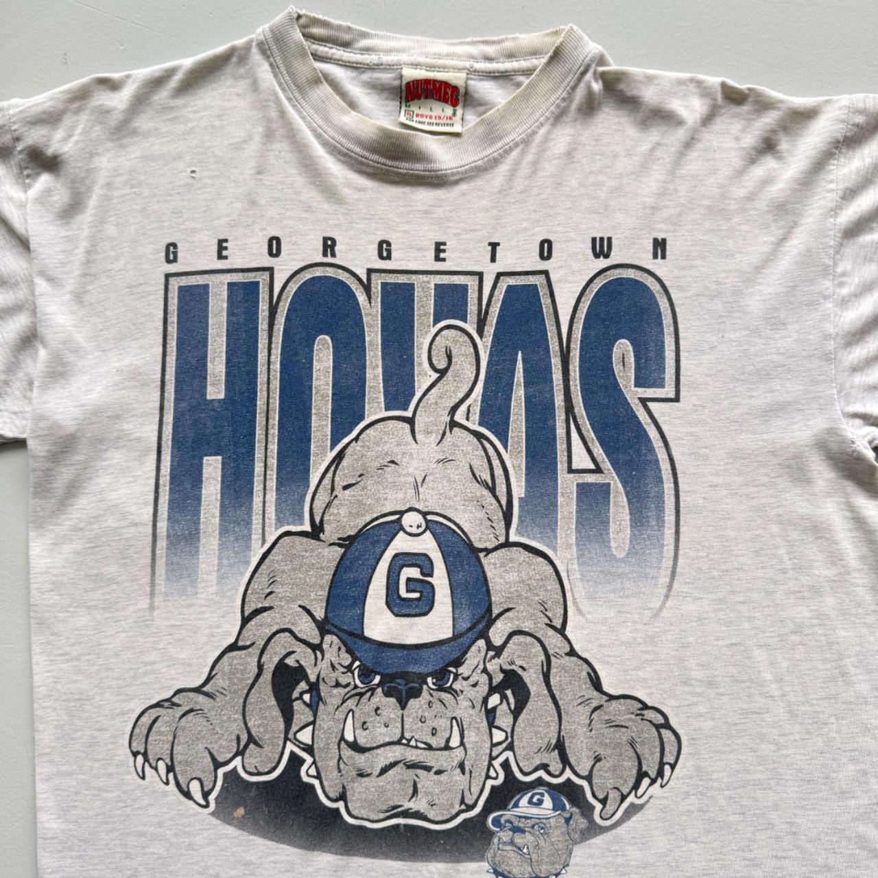 Grey Georgetown Bulldogs 90s Vintage Collage Graphic T-Shirt - Small