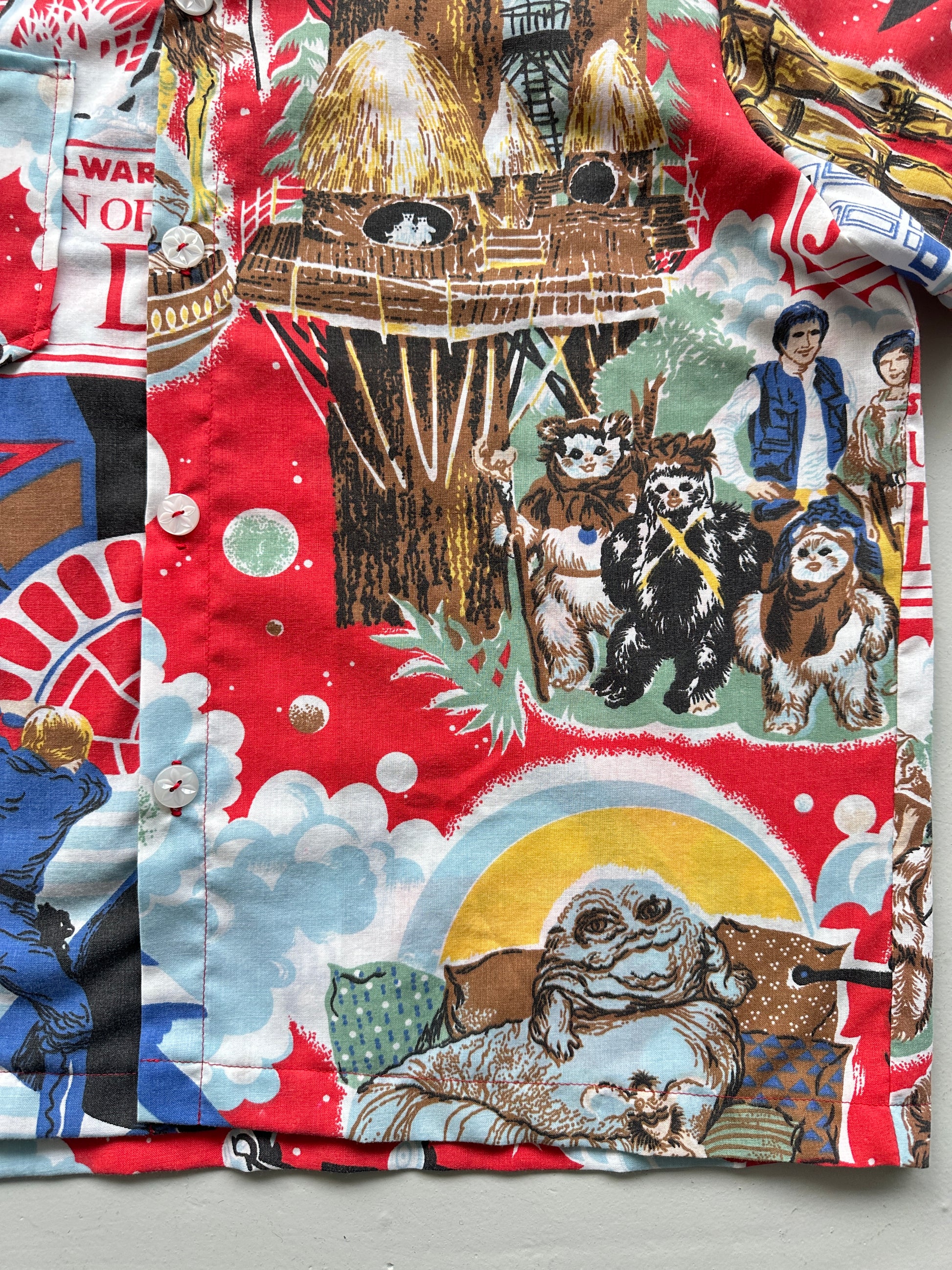 Star Wars Hand-Made Camp Collar Vintage 1980s Shirt - Medium