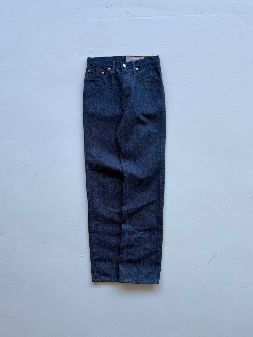 Blue Levi's 501 Denim Straight Leg 80's Vintage Jeans - 30” x 35”