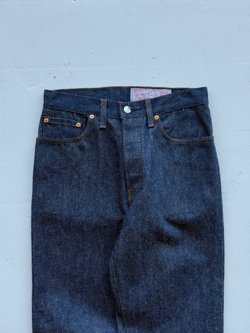 Blue Levi's 501 Denim Straight Leg 80's Vintage Jeans - 30” x 35”