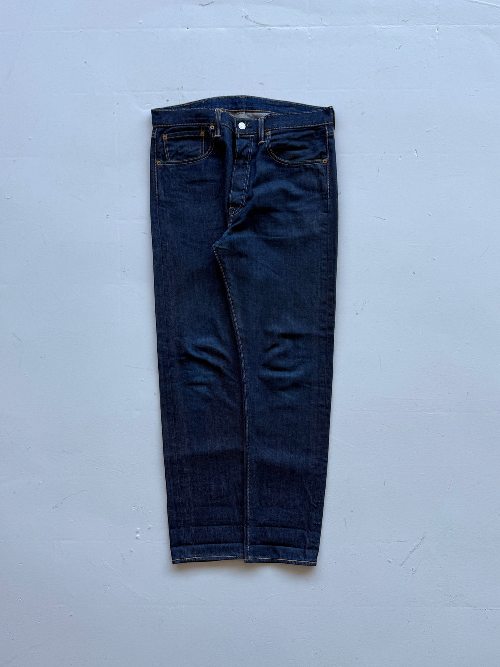 Blue Levi's 501 Denim Straight Leg 00's Vintage Jeans - 34” x 31”