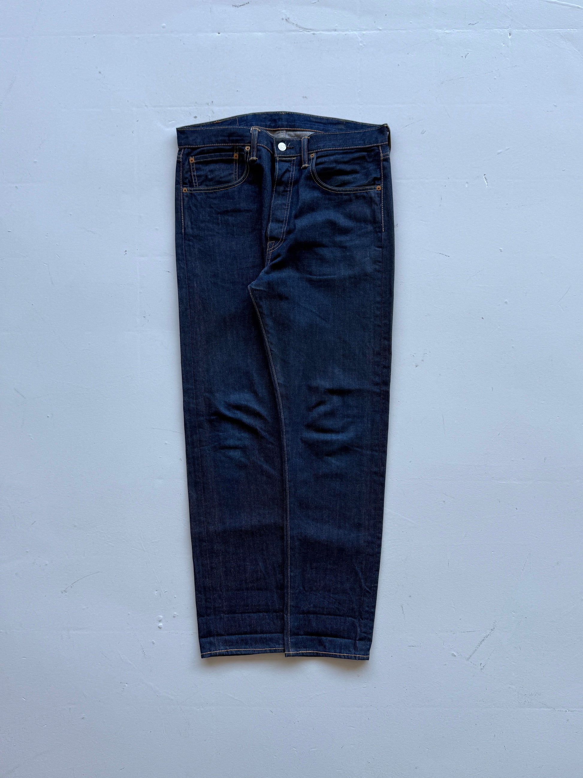 Blue Levi's 501 Denim Straight Leg 00's Vintage Jeans - 34” x 31”