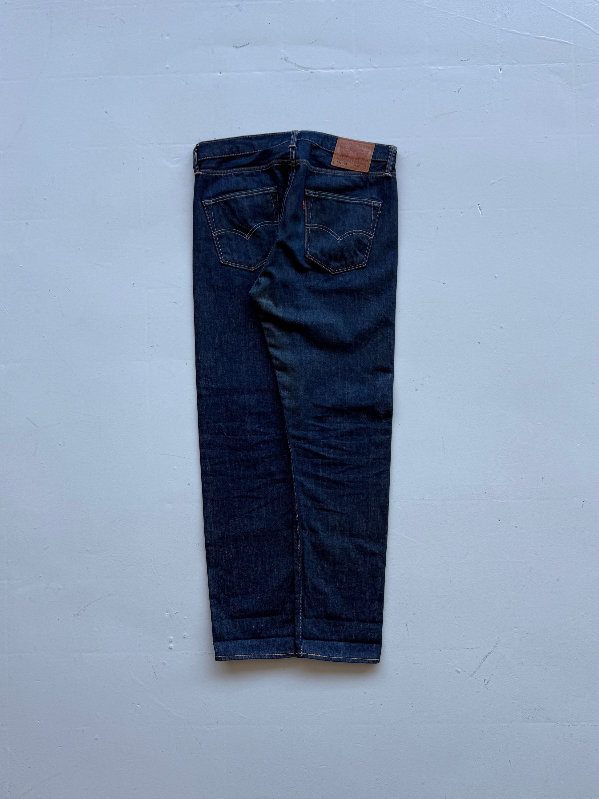 Blue Levi's 501 Denim Straight Leg 00's Vintage Jeans - 34” x 31”