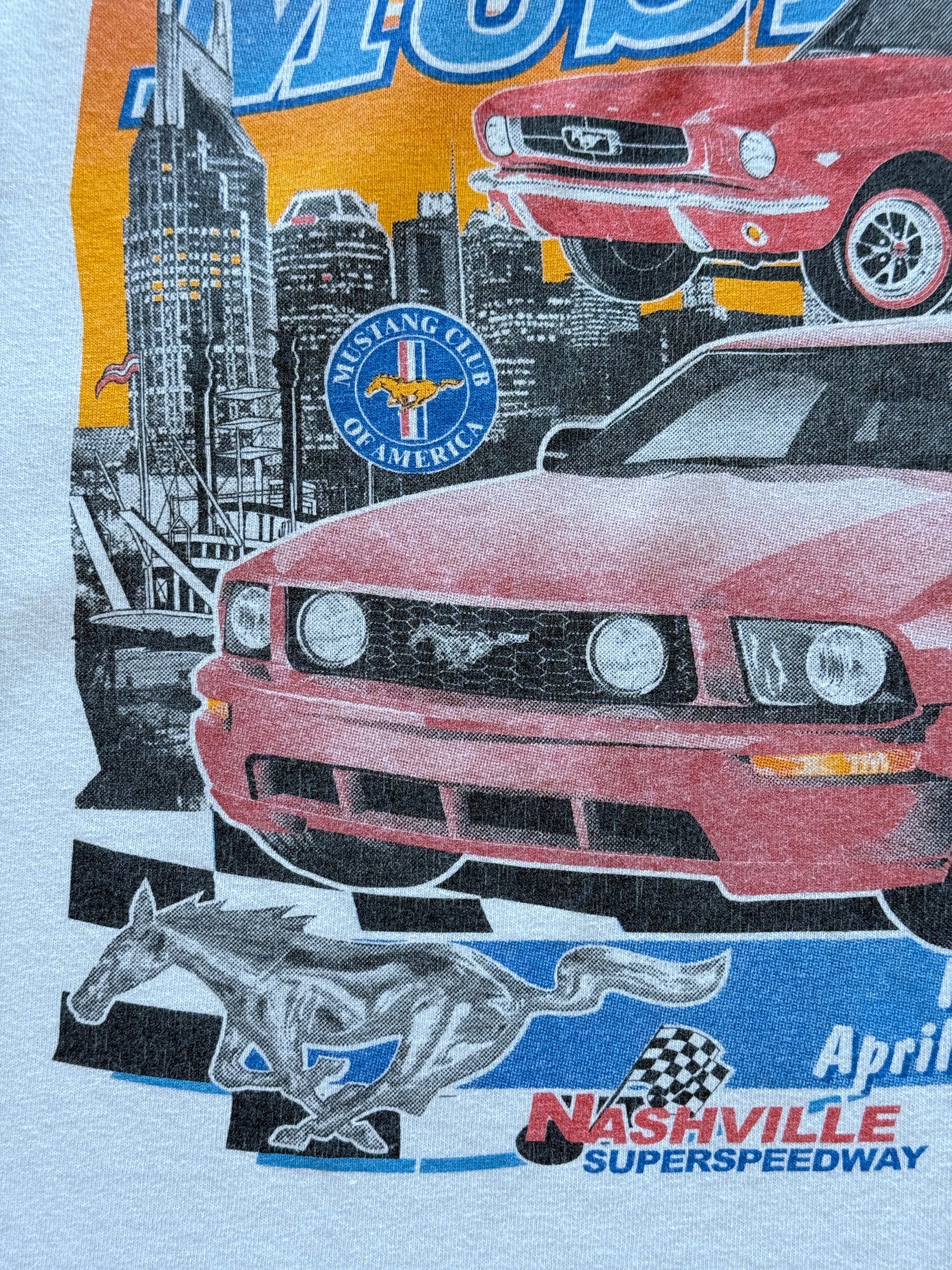 White Mustang Club 40th Anniversary Car Meet 2004 Vintage Graphic T-Shirt - XL