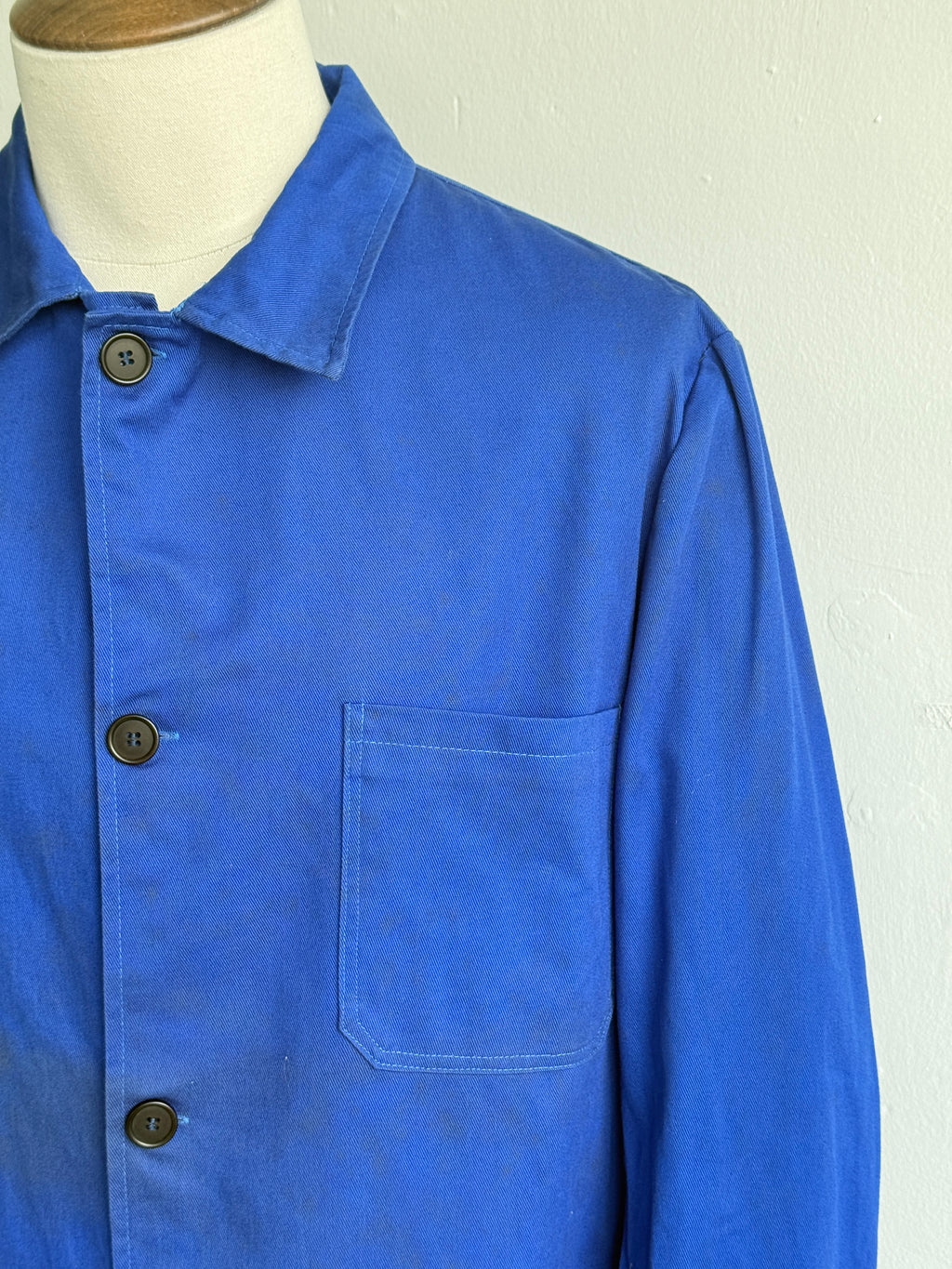 Blue French Vintage Workwear Chore Jacket CH437 - Large