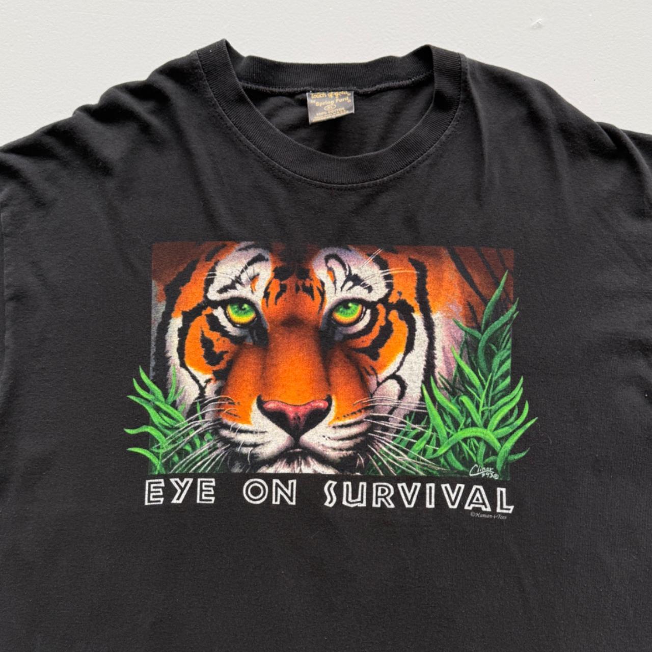 Black Tiger 90s Vintage Graphic Slogan T-shirt - XL