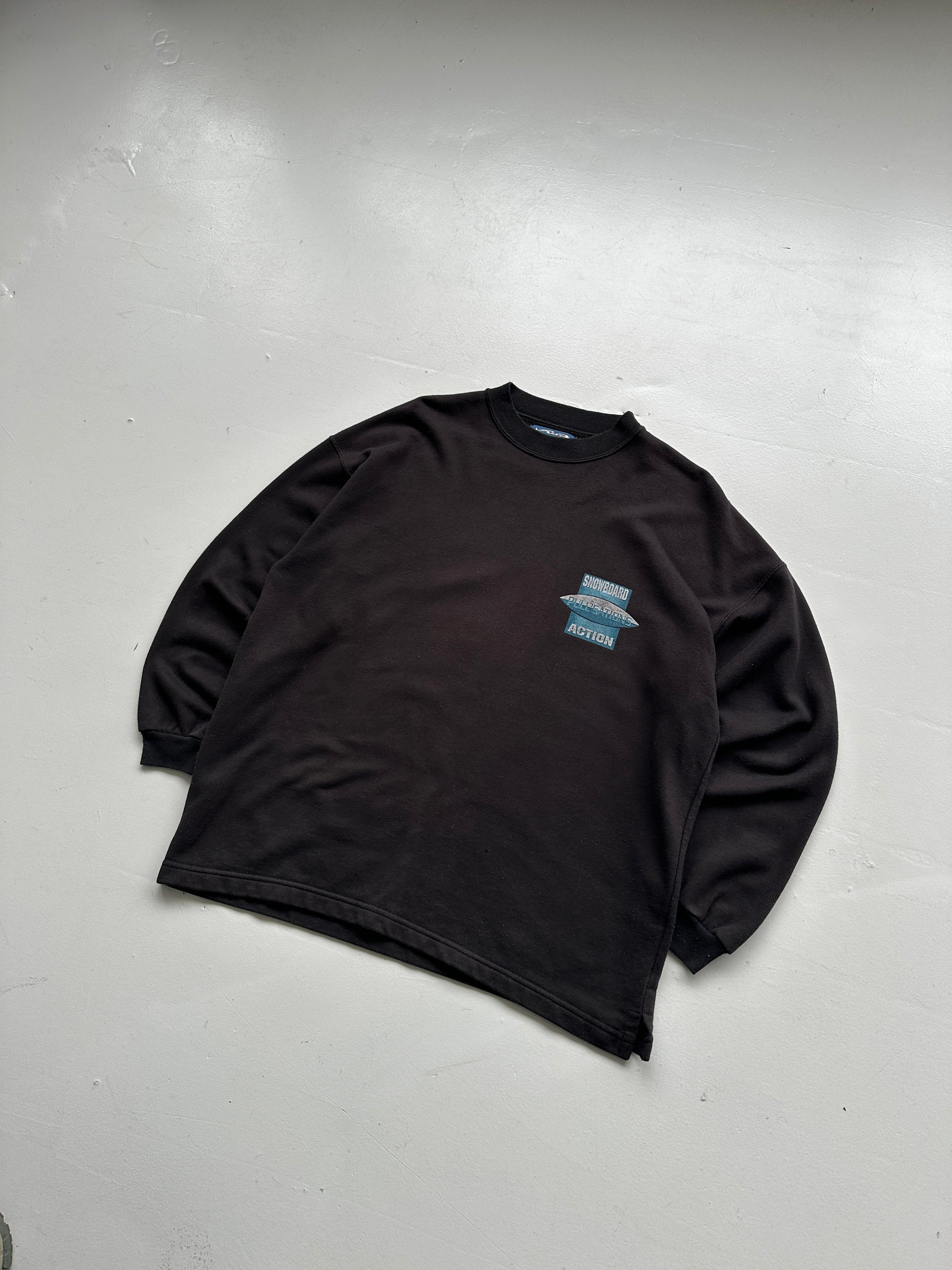 Black Snowboarding 90's Vintage Graphic Sweatshirt Jumper - Large