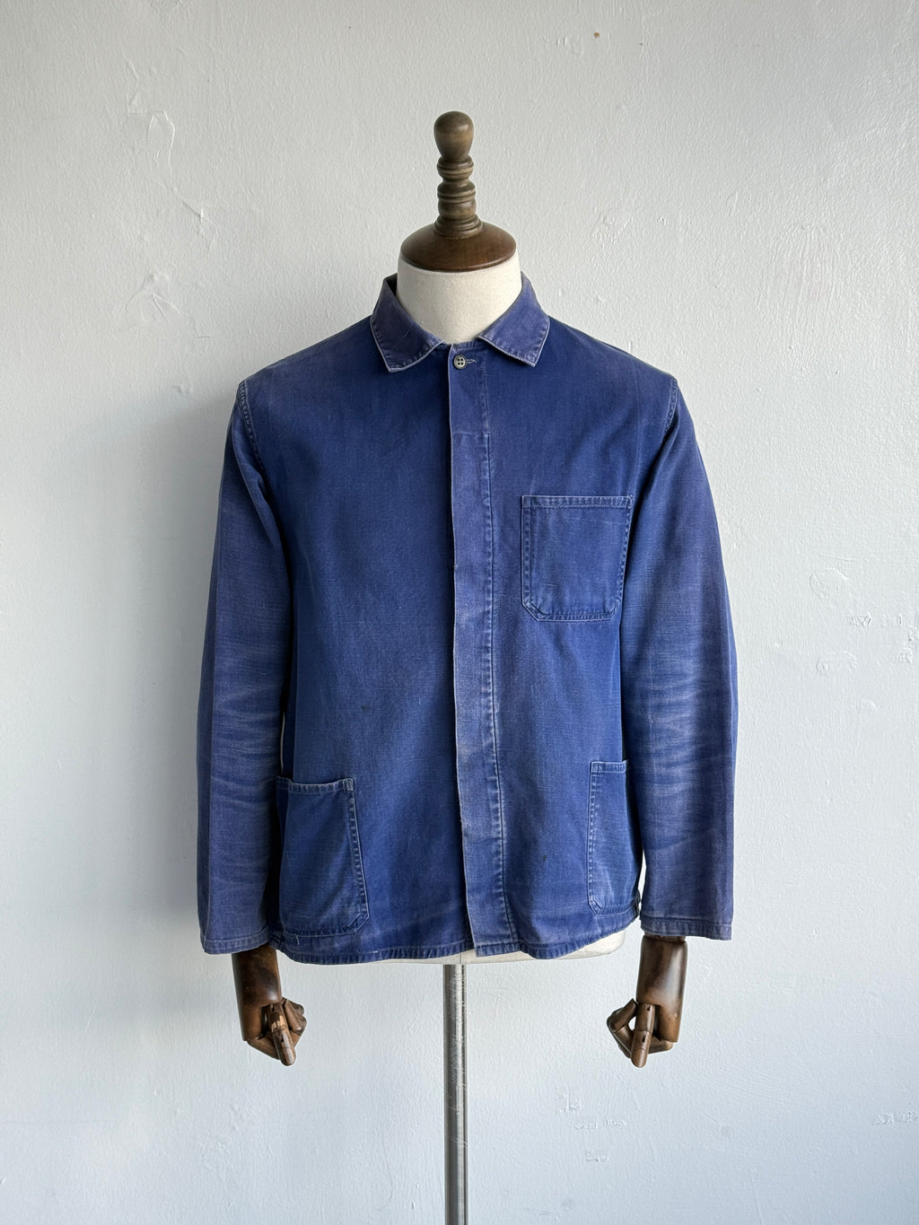 Blue French 1950's/60's Vintage Workwear Chore Jacket CH468 - Small