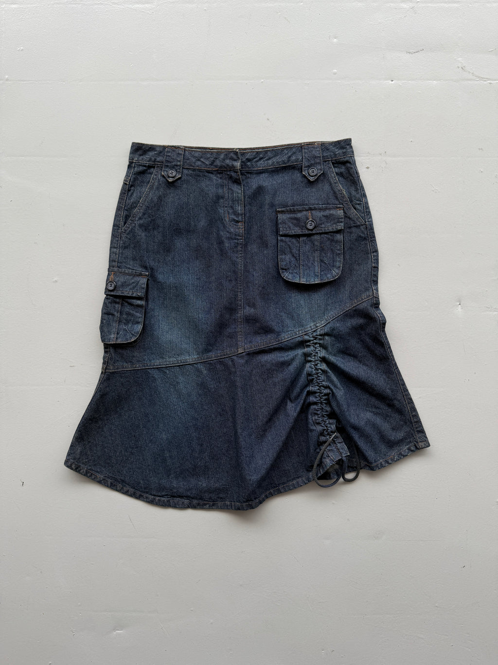 Blue KIT Y2K Vintage Denim Midi Skirt - UK 18