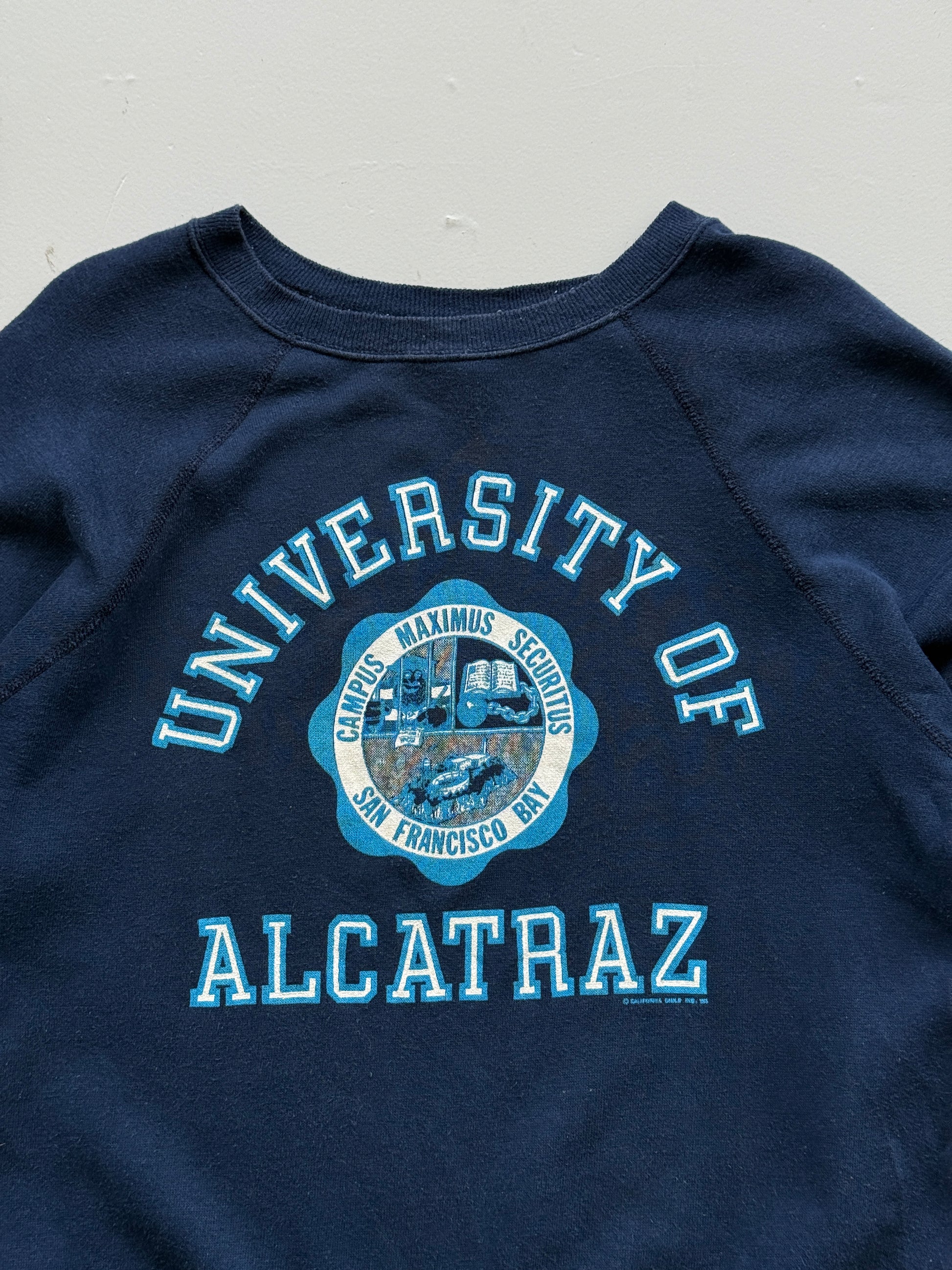 University of Alcatraz Made in USA 80's Vintage Raglan Sweatshirt - Medium