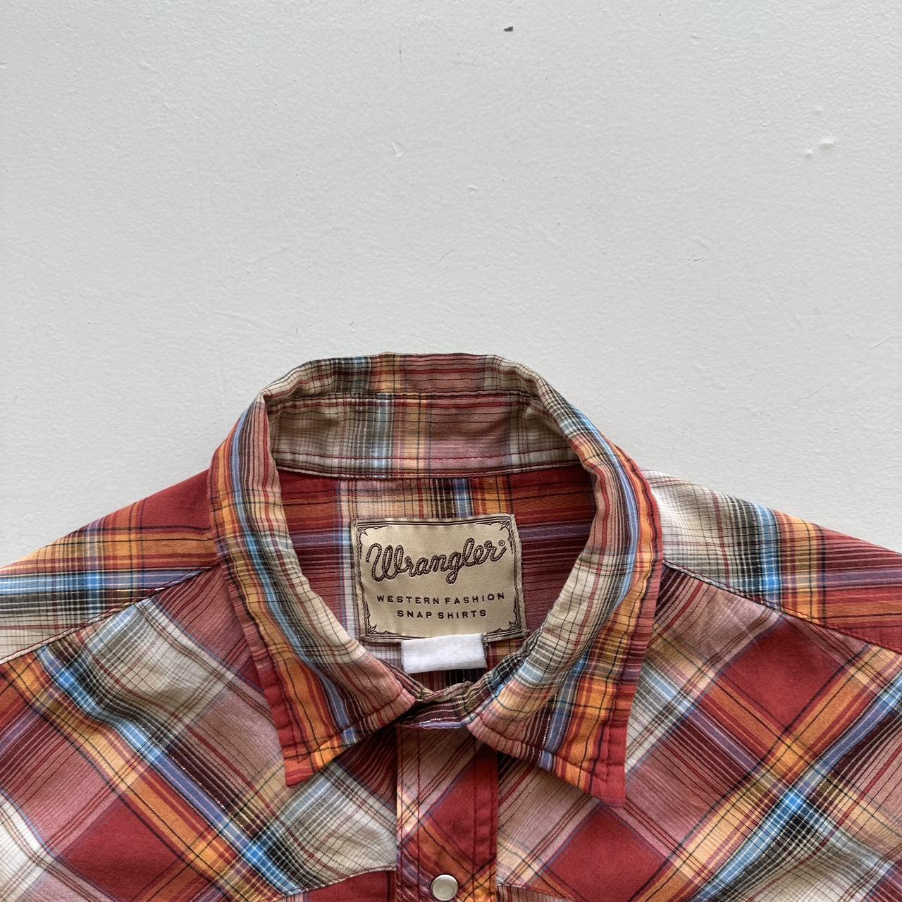 Wrangler Orange Patterned Western Vintage Shirt - Large