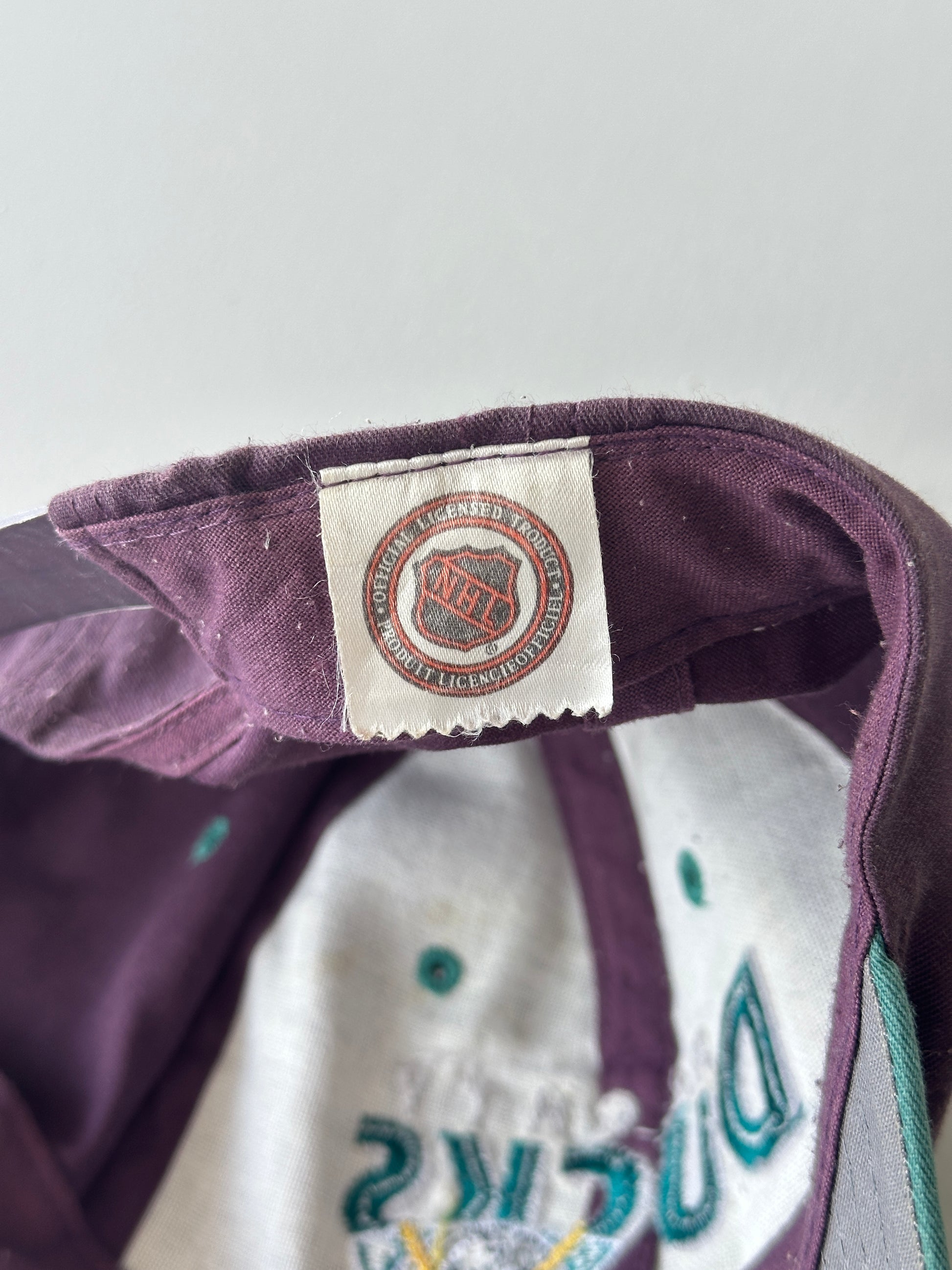 Purple / Teal Anaheim Mighty Ducks NHL 90's Vintage SnapBack Trucker Cap