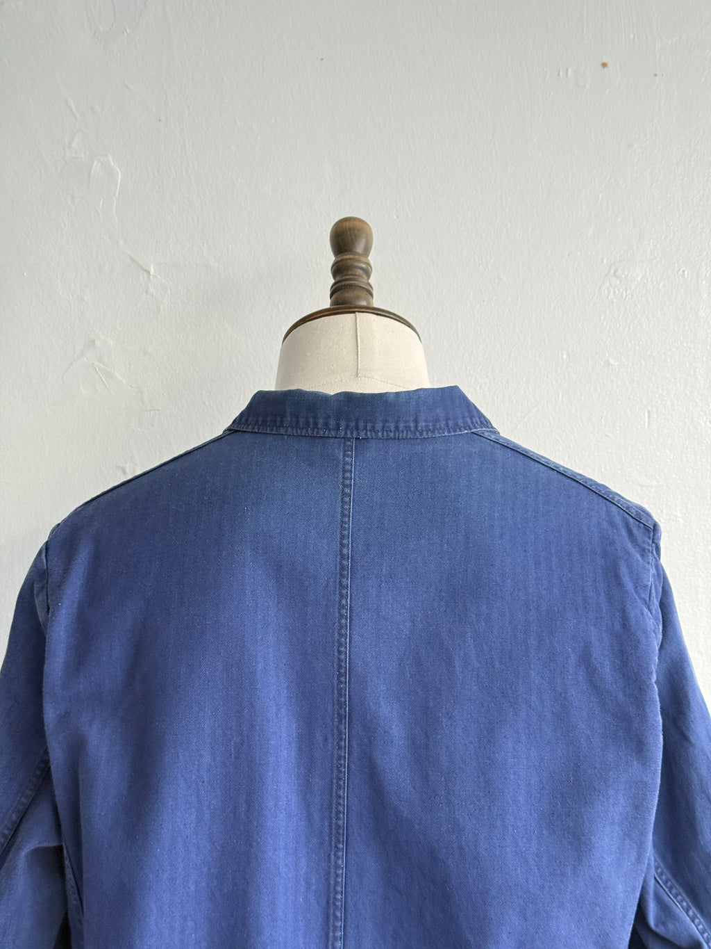 Blue French Vintage 1970's Workwear Chore Jacket CH545 - Small
