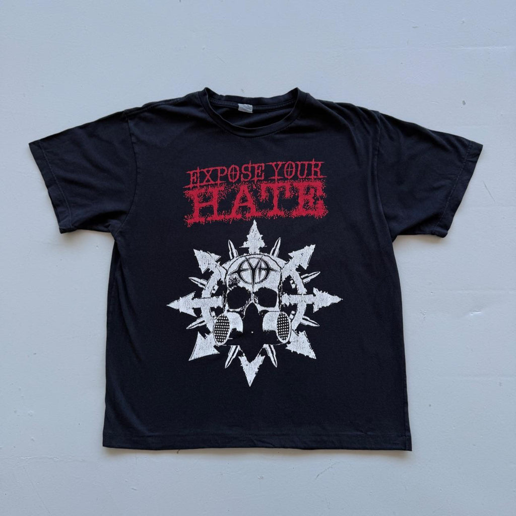 Black Expose Your Hate 00s Vintage Metal Graphic Band T-Shirt - Medium