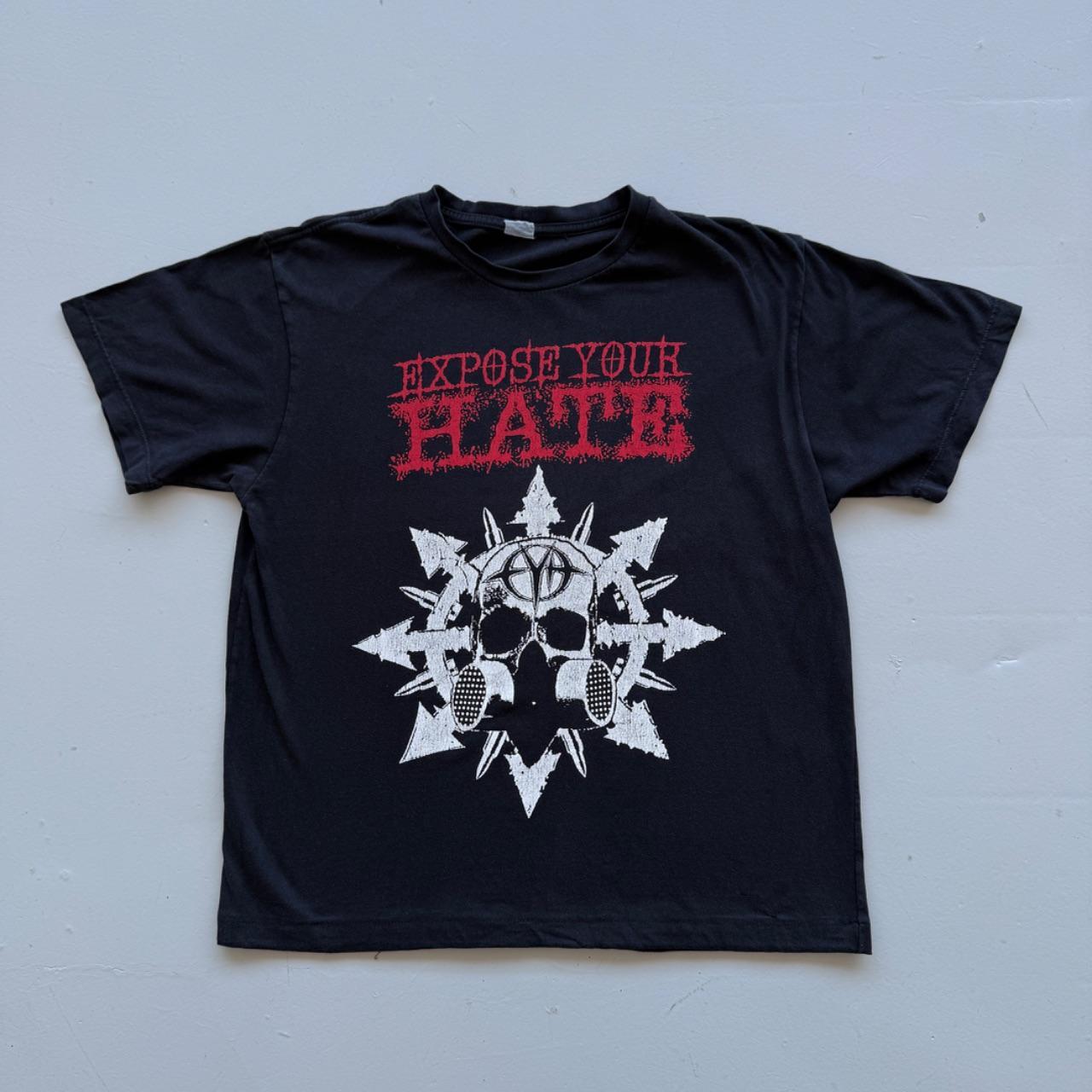Black Expose Your Hate 00s Vintage Metal Graphic Band T-Shirt - Medium