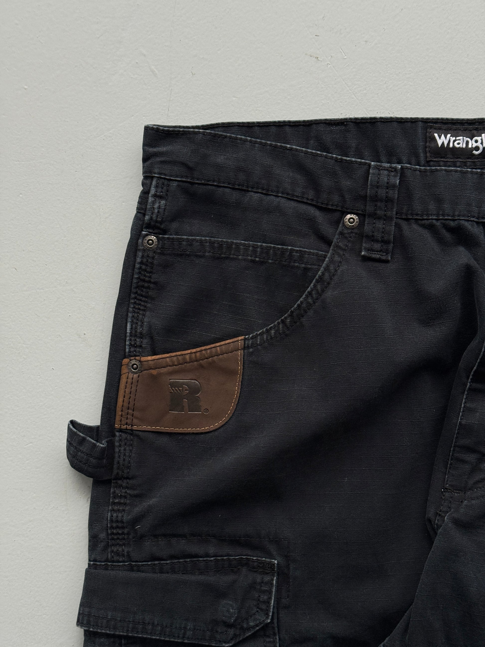Black Wrangler 00's Vintage Canvas Carpenter Pant Trousers - W36 x L30