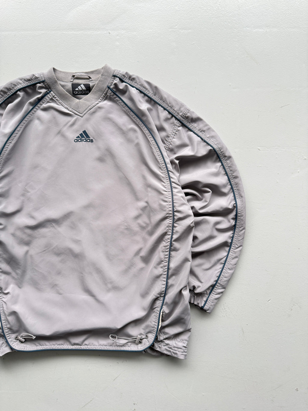 Adidas Grey Y2K Vintage Training Pullover Sweatshirt - Medium