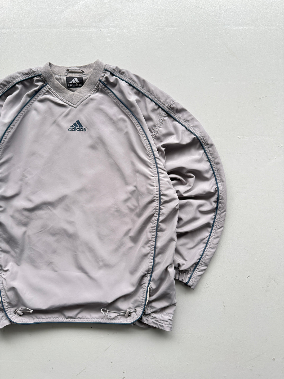 Adidas Grey Y2K Vintage Training Pullover Sweatshirt - Medium