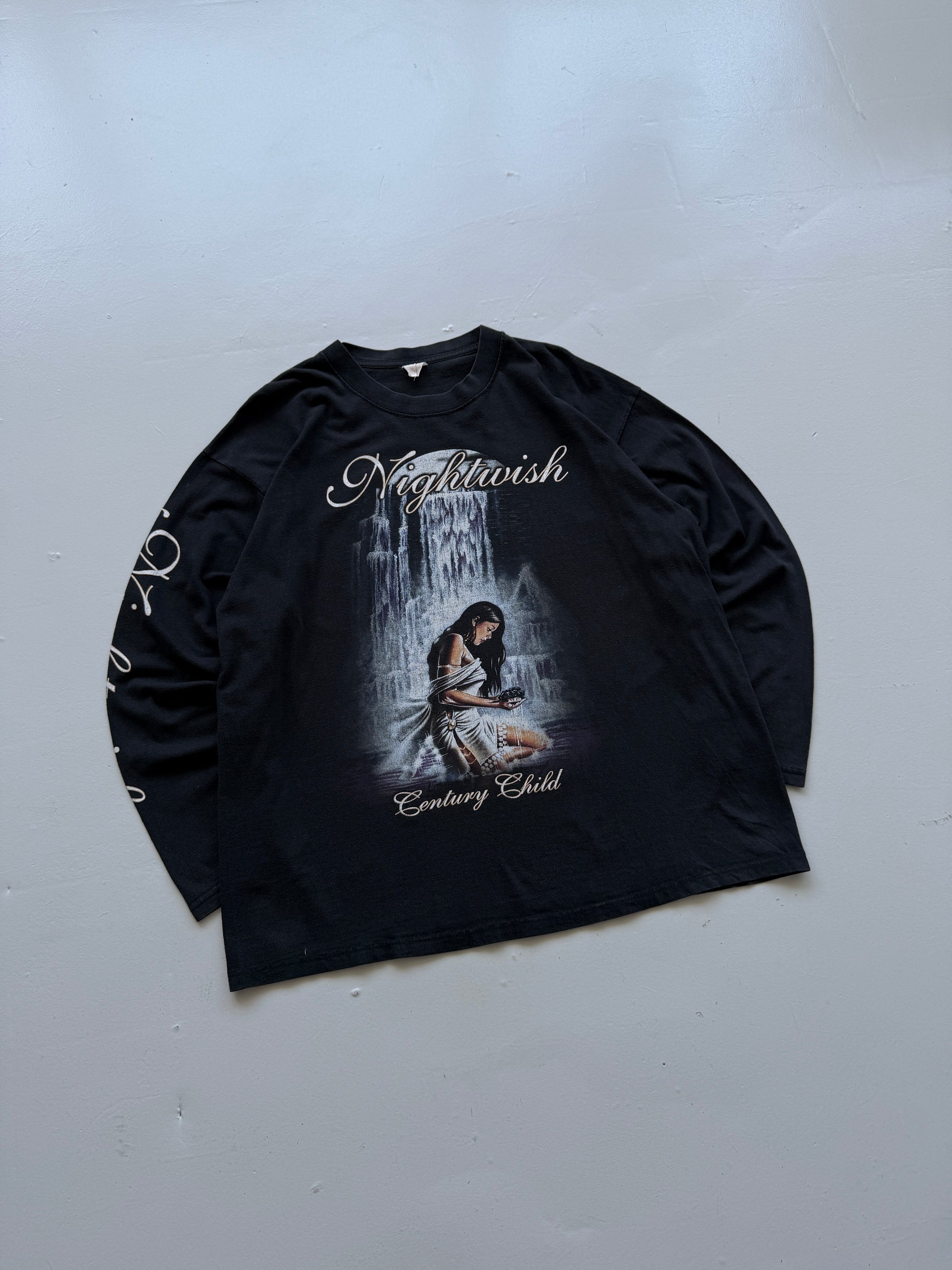 Black Nightwish Century Child 2002 World Tour Vintage Long Sleeve Graphic T-Shir