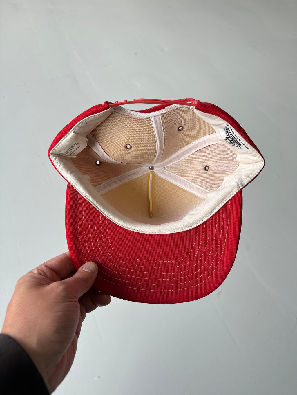 White / Red Womack Electric Supply Vintage Foam SnapBack Trucker Cap