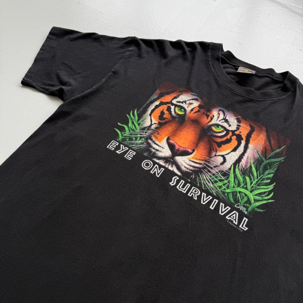 Black Tiger 90s Vintage Graphic Slogan T-shirt - XL