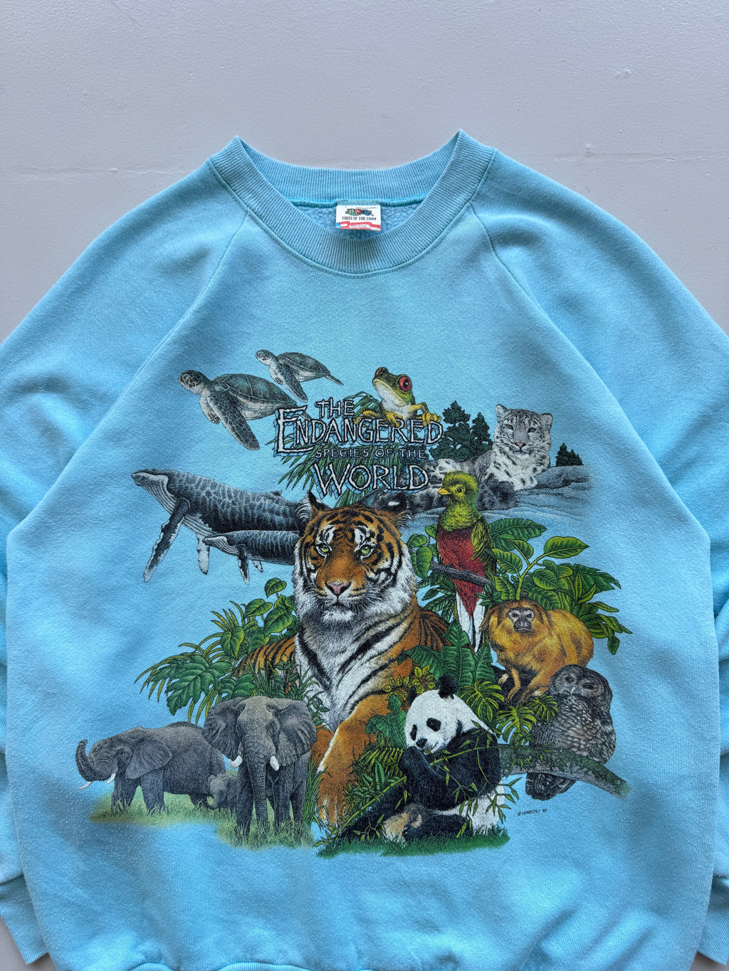 Blue Cincinnati Zoo 90's Vintage Animal Graphic Sweatshirt Jumper - Medium