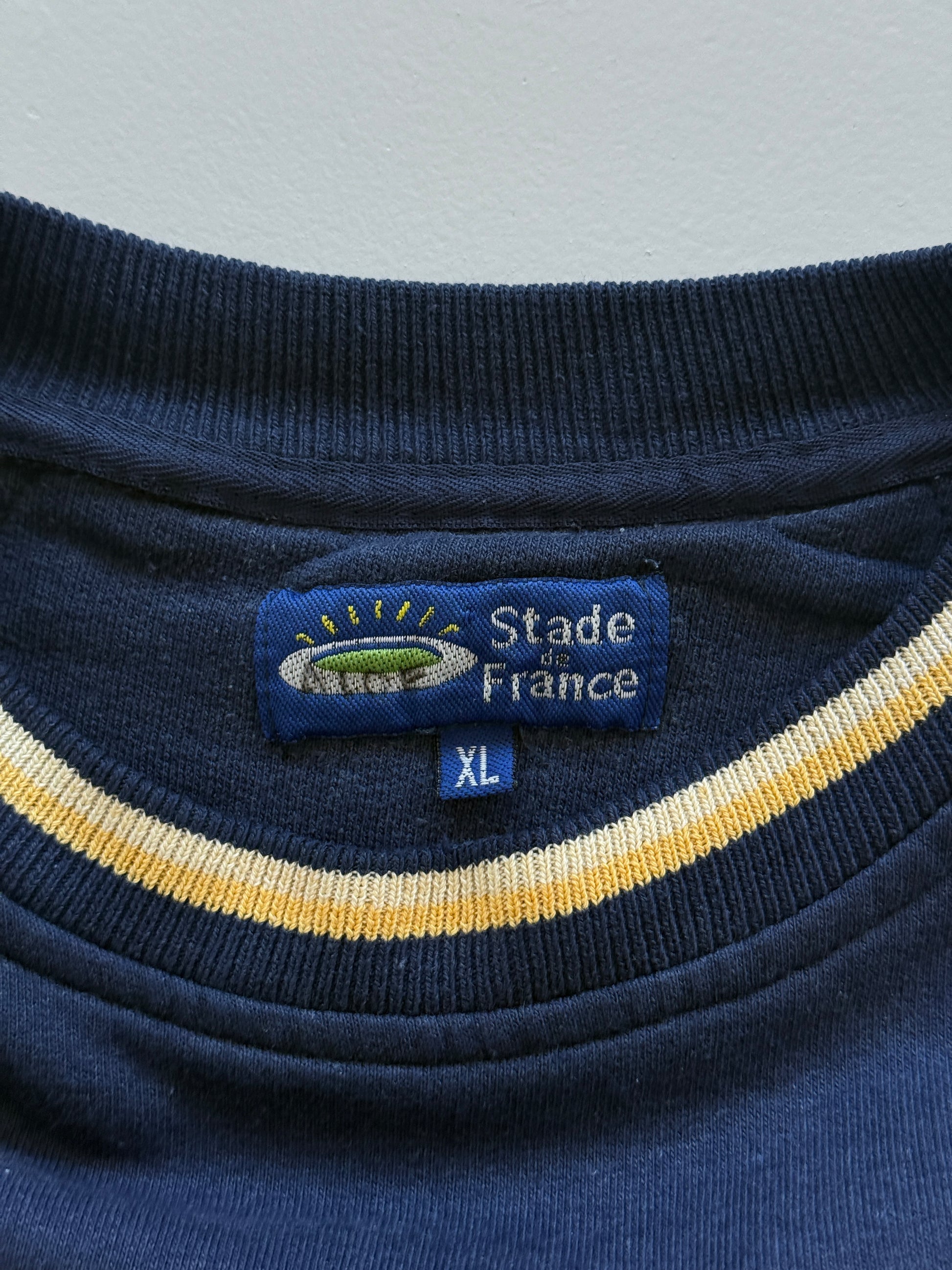 Navy Blue Stade de France 90's Vintage Rugby Graphic Sweatshirt Jumper - XL