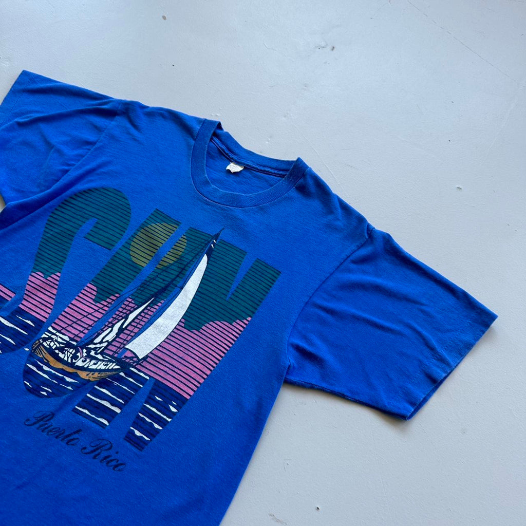 Blue SUN 90s Vintage T-shirt - Medium