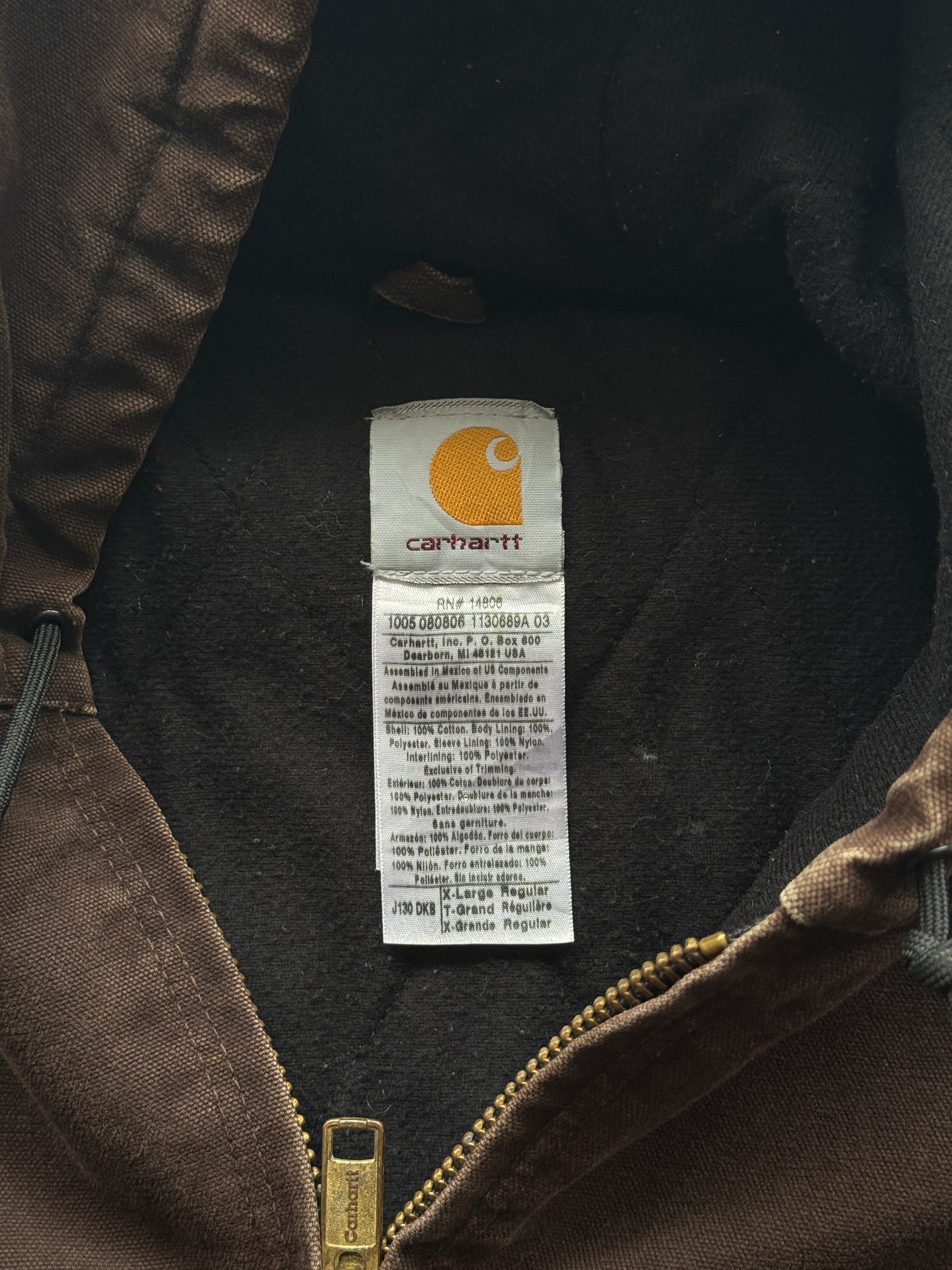 Faded Brown Carhartt 90's Vintage Cavas Active Jacket - XXL