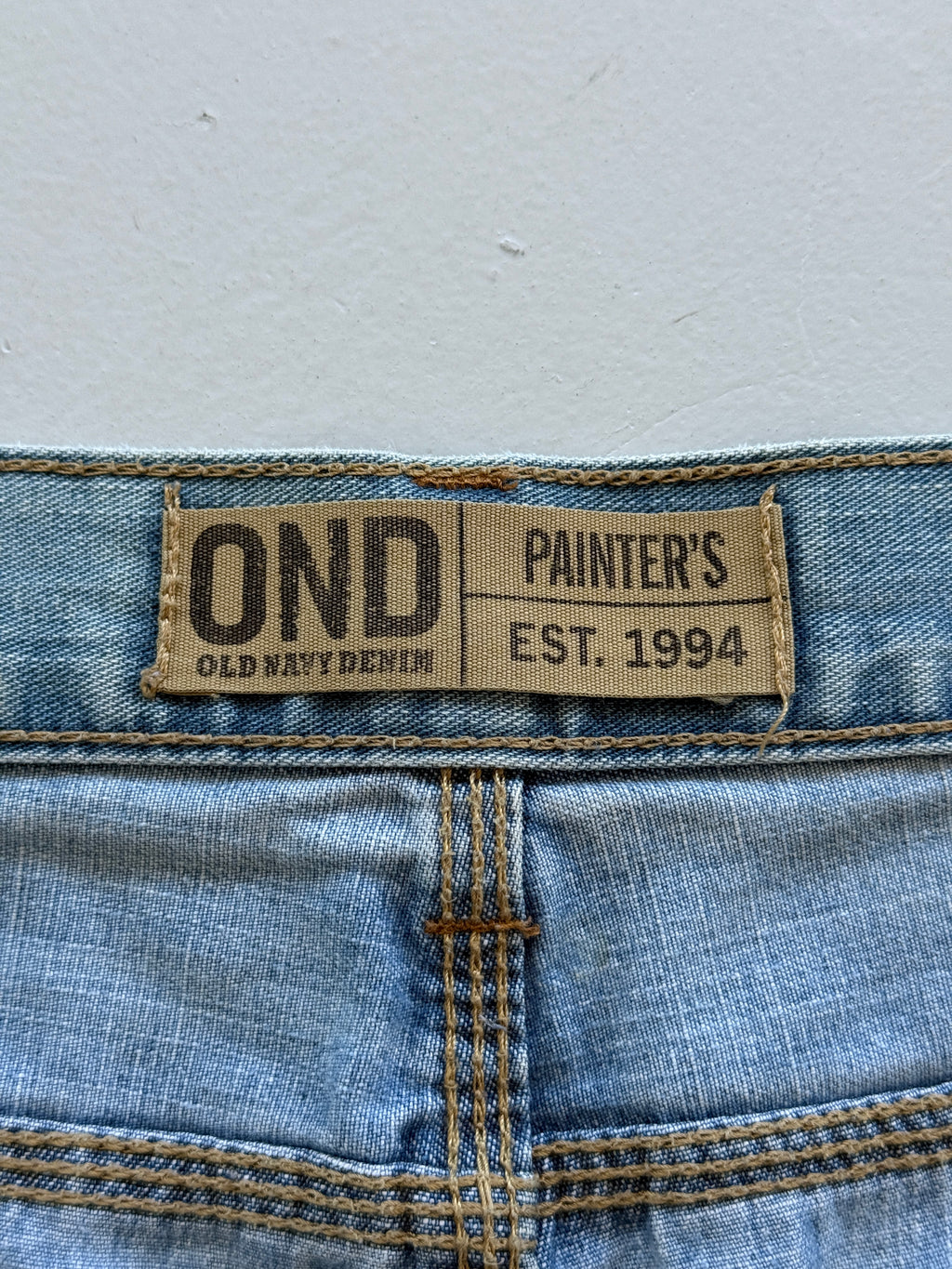 Light Blue Old Navy 00's Vintage Y2K Baggy Carpenter Denim Shorts - W40 x L11