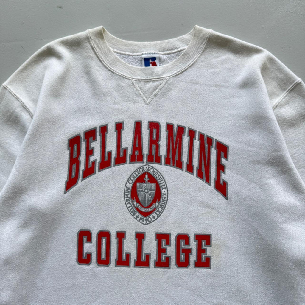White Bellarmine College 90’s Vintage Graphic Sweatshirt - Large